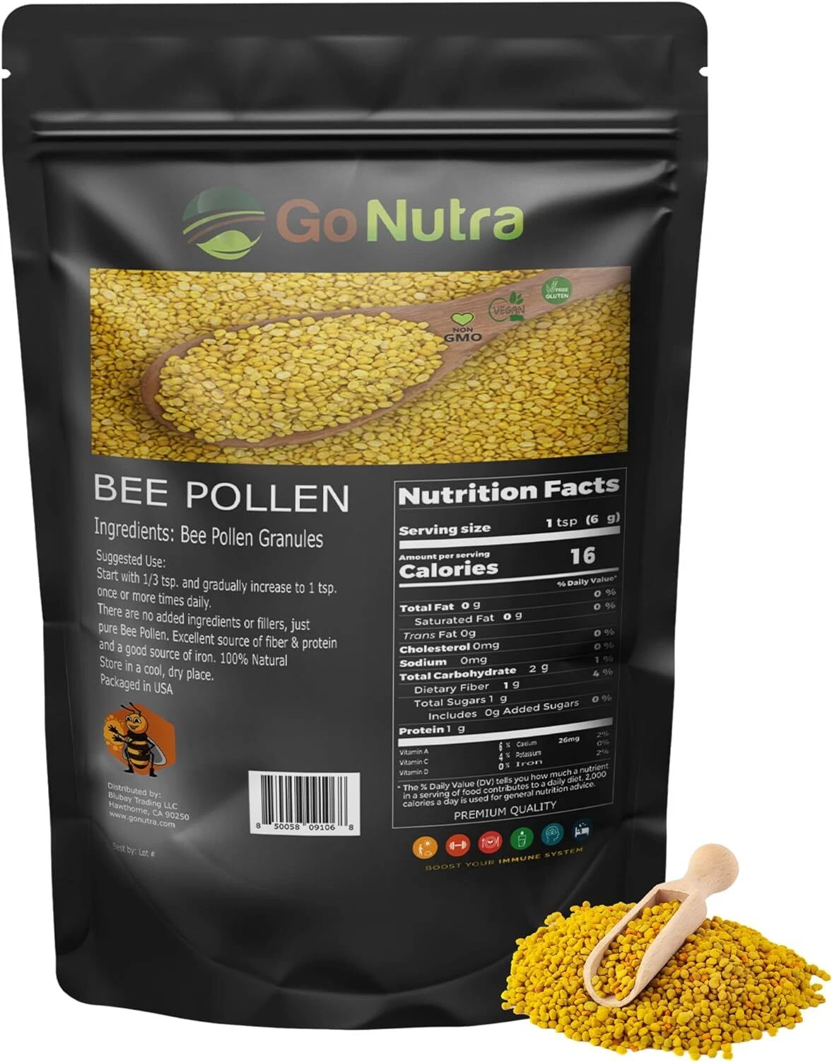 Bee Pollen Granules Pure | Fresh Harvest, Natural Superfood, Raw Sweet Flavor