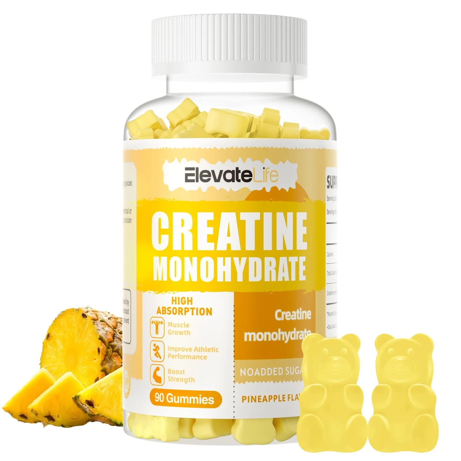 ElevateLife Creatine Monohydrate Gummies 5000mg for Men & Women, Chewables