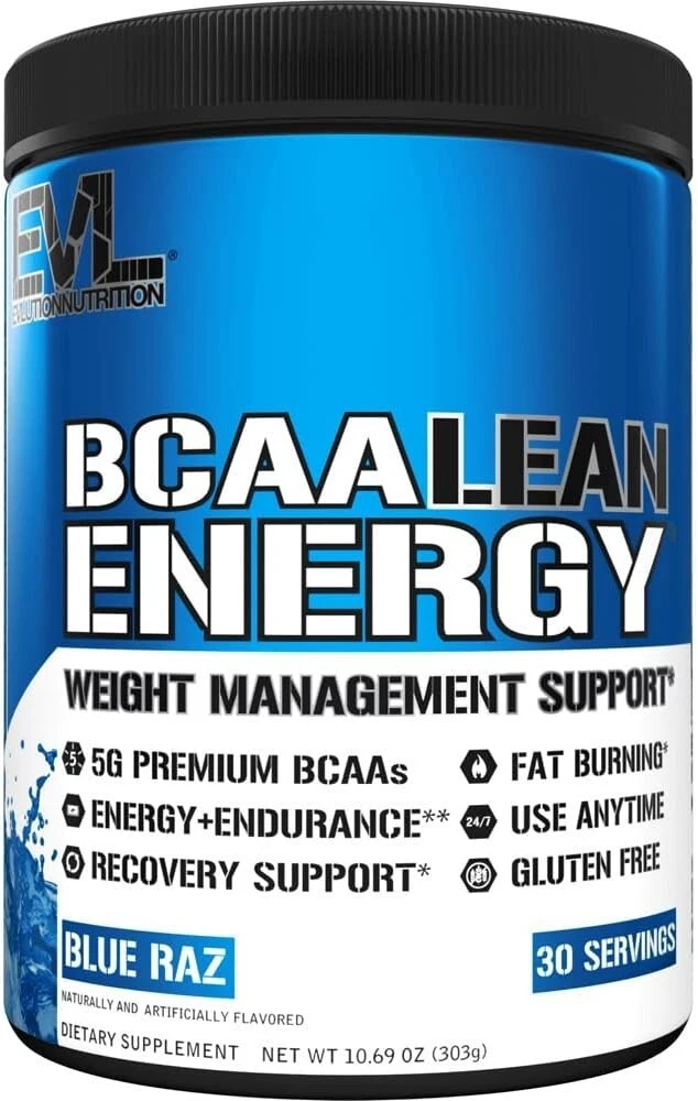 EVL EVLution Nutrition, BCAA LEAN ENERGY, Blue Raz, 10.60 oz (303 g)