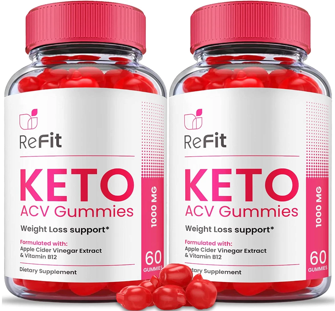 (2 BOTTLES) Official * Refit Keto ACV Gummies: Weight Loss Supplement