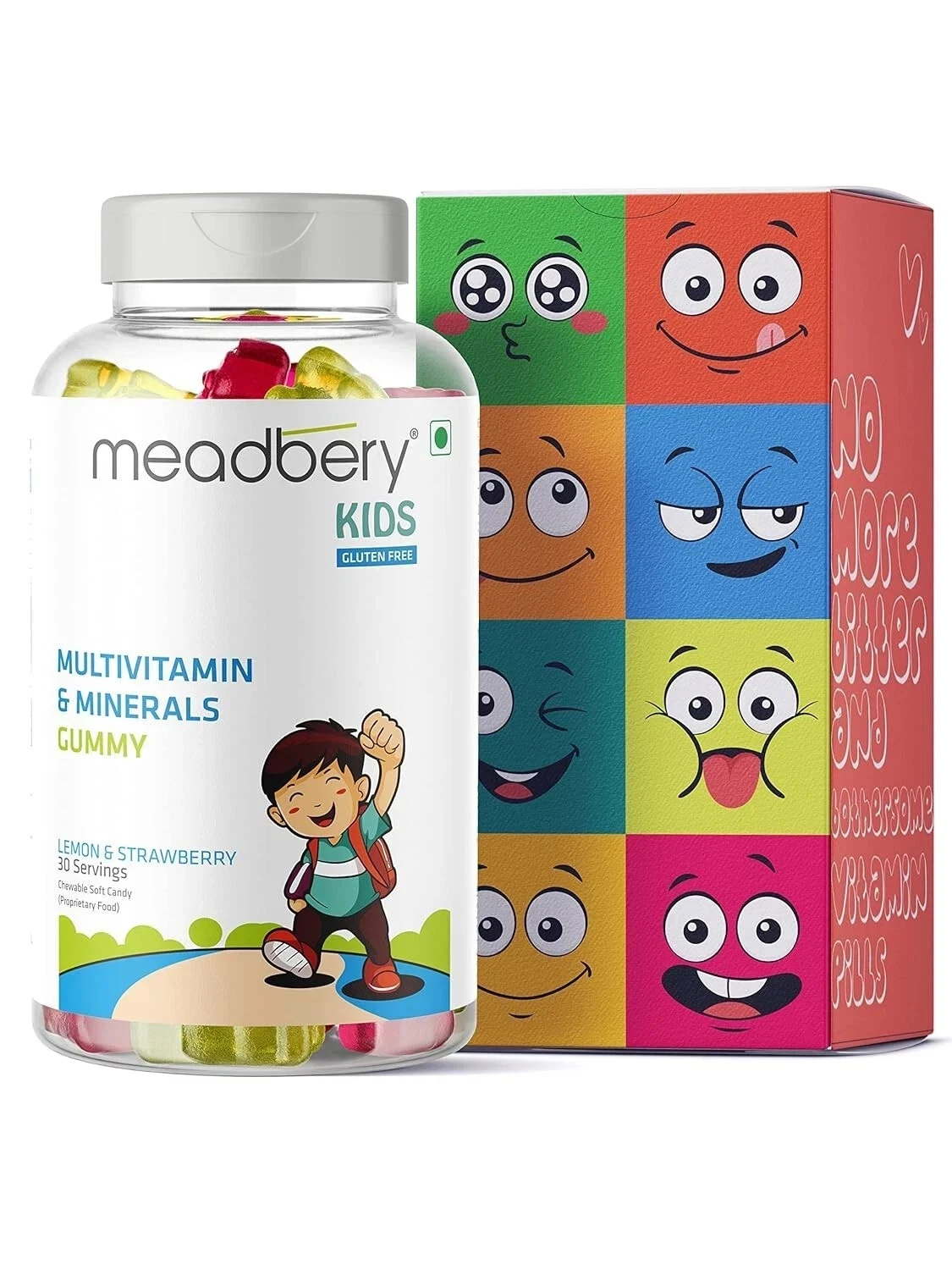 Meadbery Multivitamin And Mineral Bears Jelly Glutenfree Formula 30 Gummys