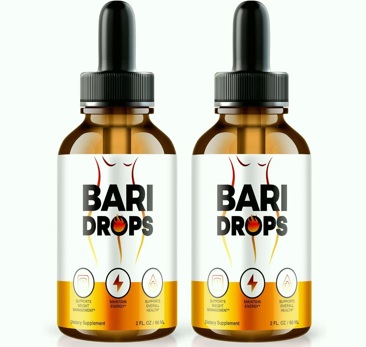 (2 Pack) Bari Drops, Bari Weight Loss Drops to Suppress Appetite and Cravings