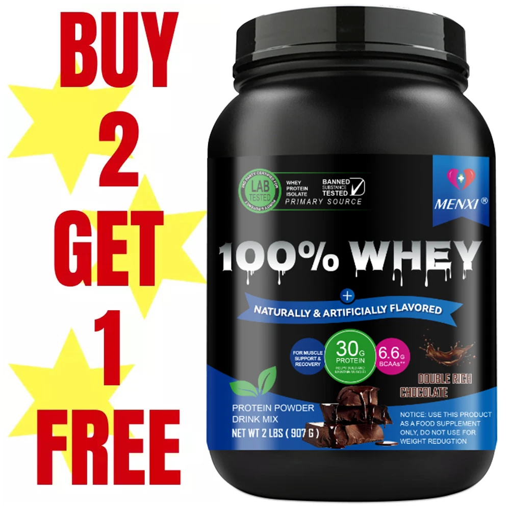 Whey Protein Powder Muscle Support & Recovery Chocolate Flavor Weight Gain 2 LBS