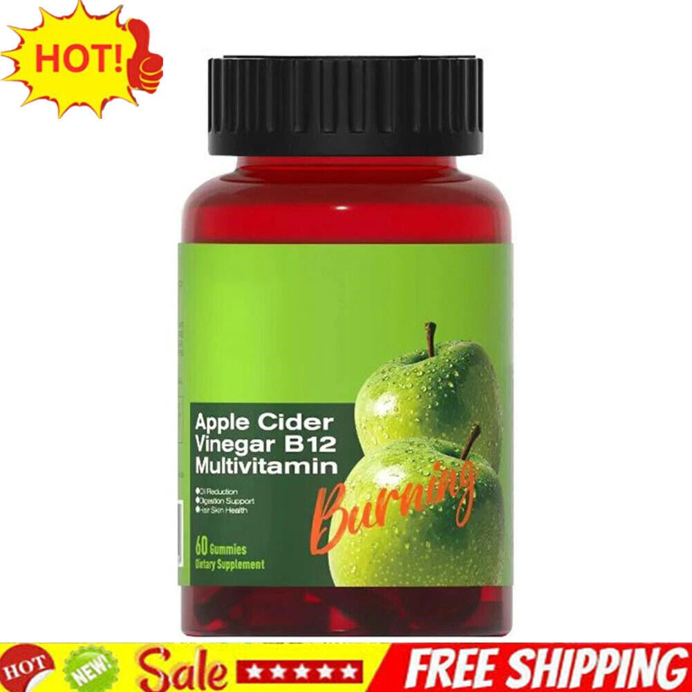 Apple Cider Vinegar B12 Multivitamin, Apple Cider Vinegar Gummies -60PCS USA