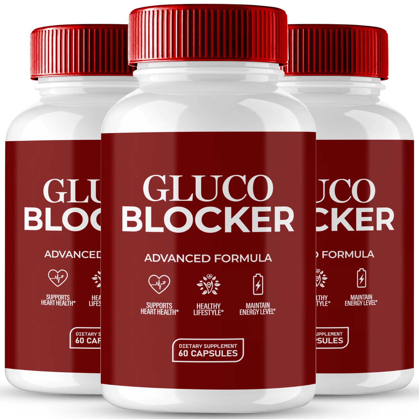 (3 Pack) Gluco Blocker Advanced Pills for Heart Health and Blood Balance