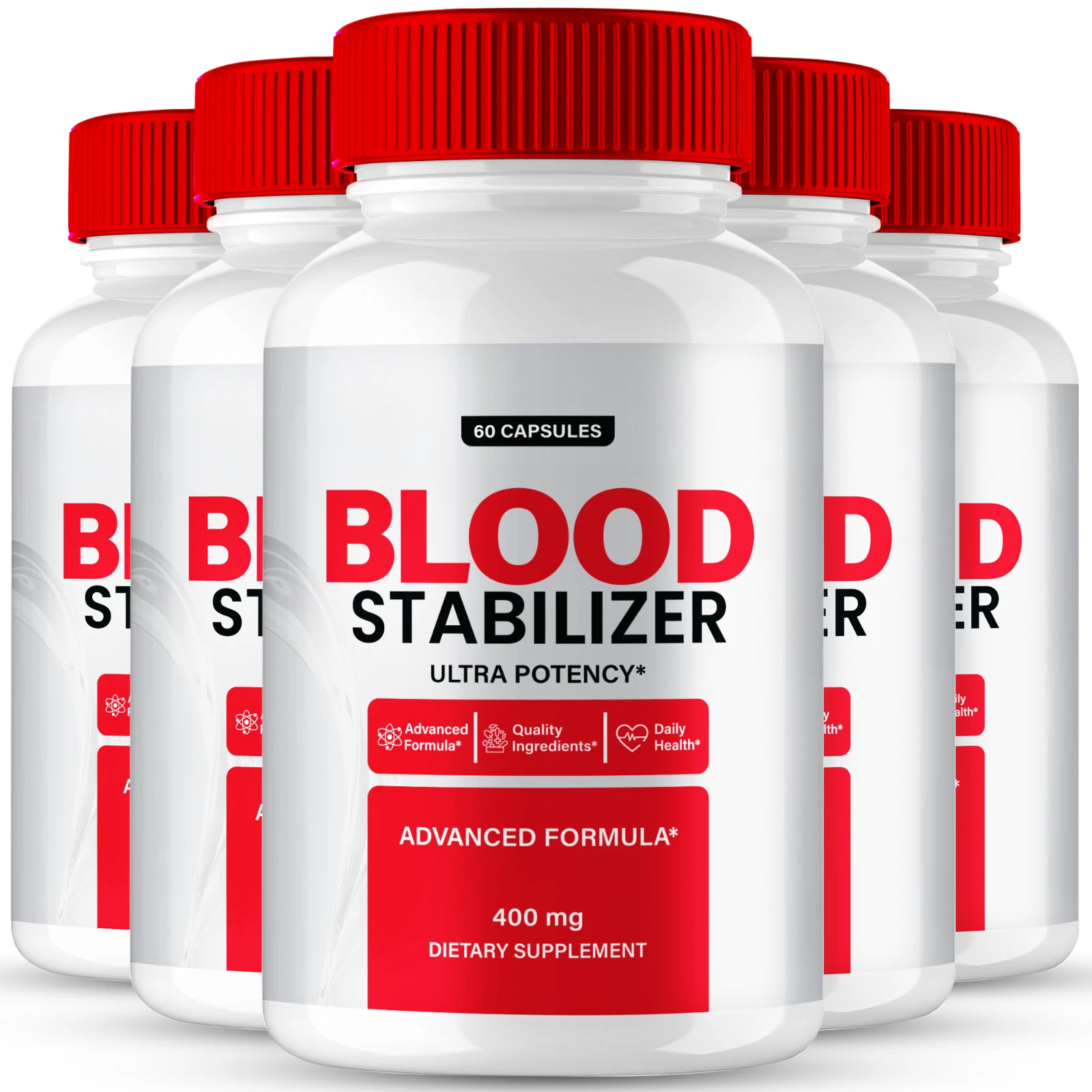 (5 Pack) Blood Stabilizer Capsules - Advanced Blood Health Support Formula Pills