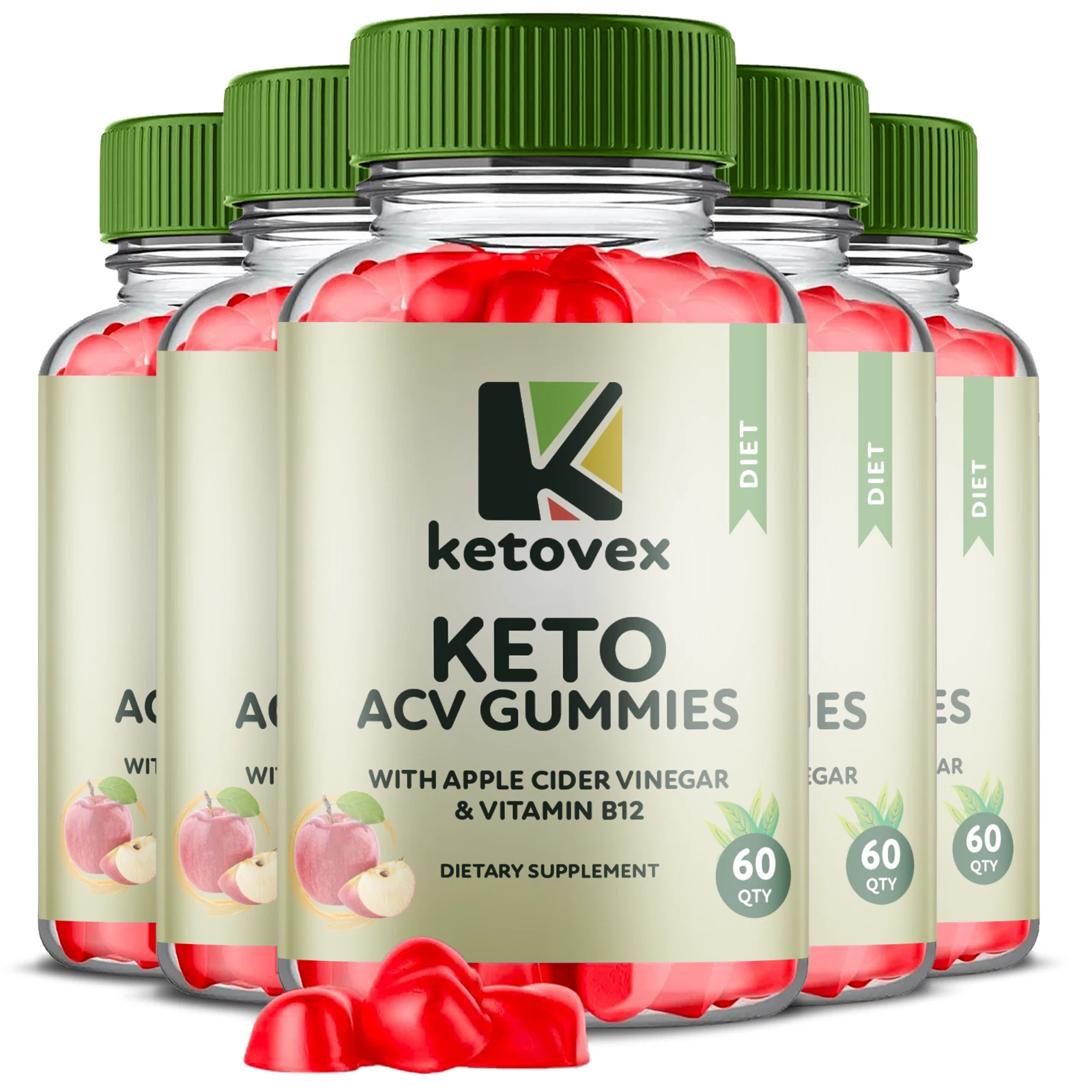 (5 Pack) Ketovex Keto ACV Gummies, Keto Vex ACV for Weight Loss (180 Gummies)