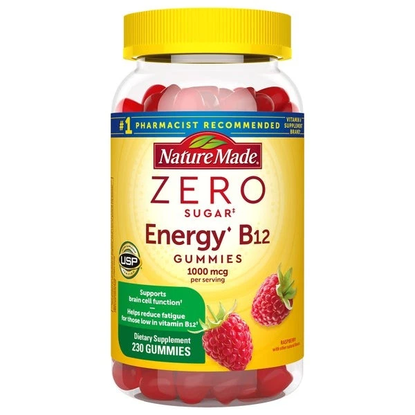 Nature Made Zero Sugar Vitamin B-12 Gummies 1000 mcg, 230 Gummies