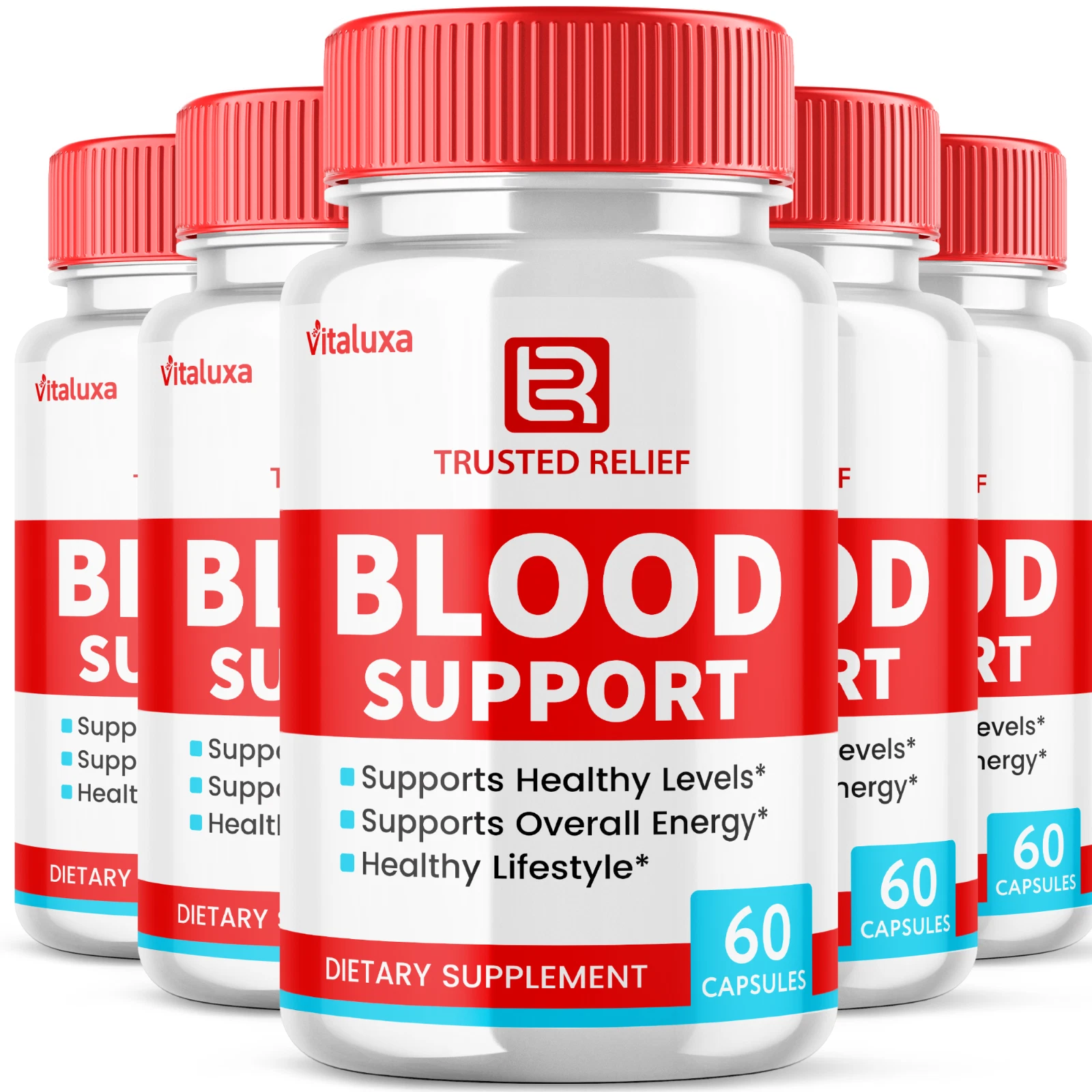 (5 Pack) TrustedRelief Blood Support Pills for Managing Sugar (300 Capsules)