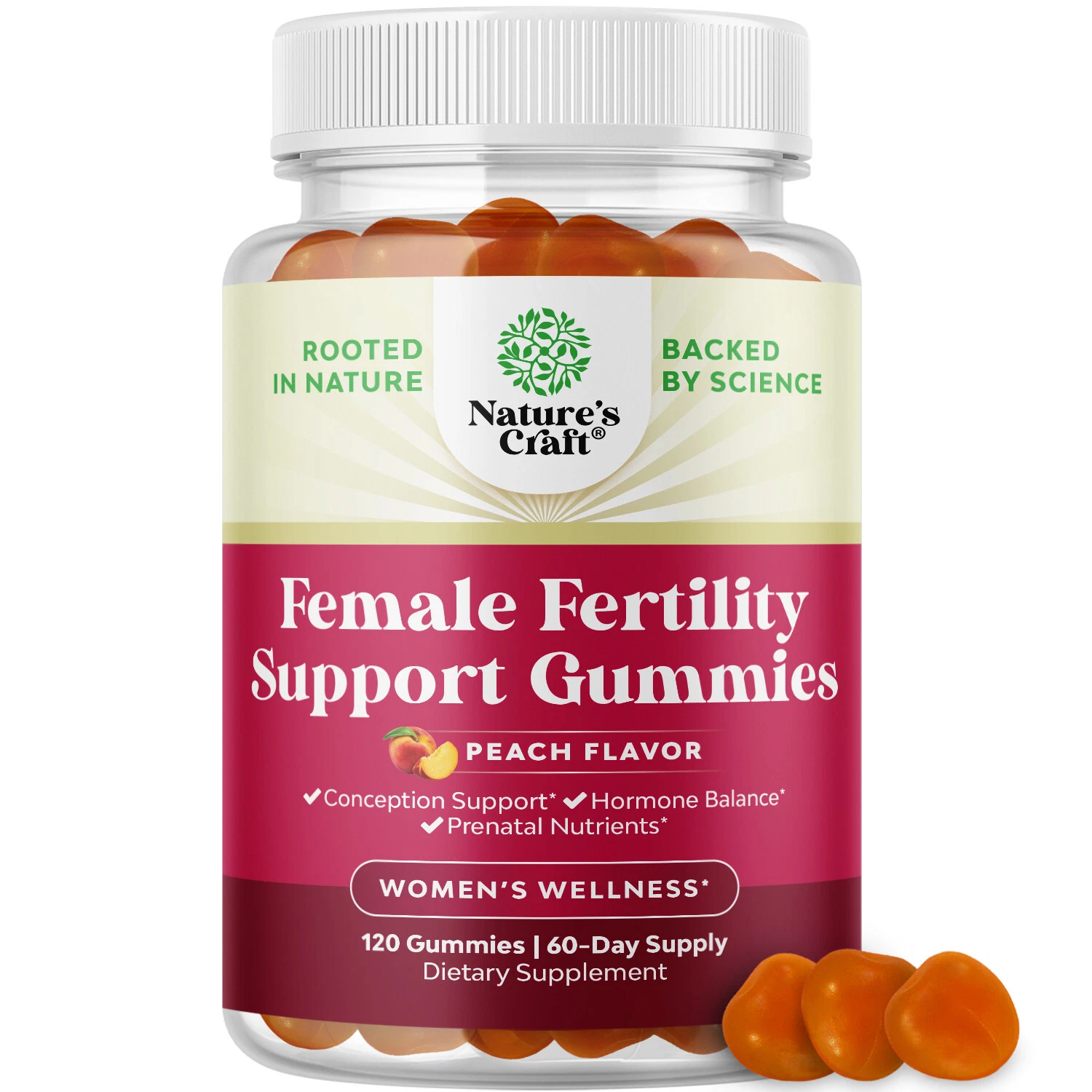 Fertility Gummies for Women Trying to Conceive Vegan Non-GMO & Gluten Free 120ct