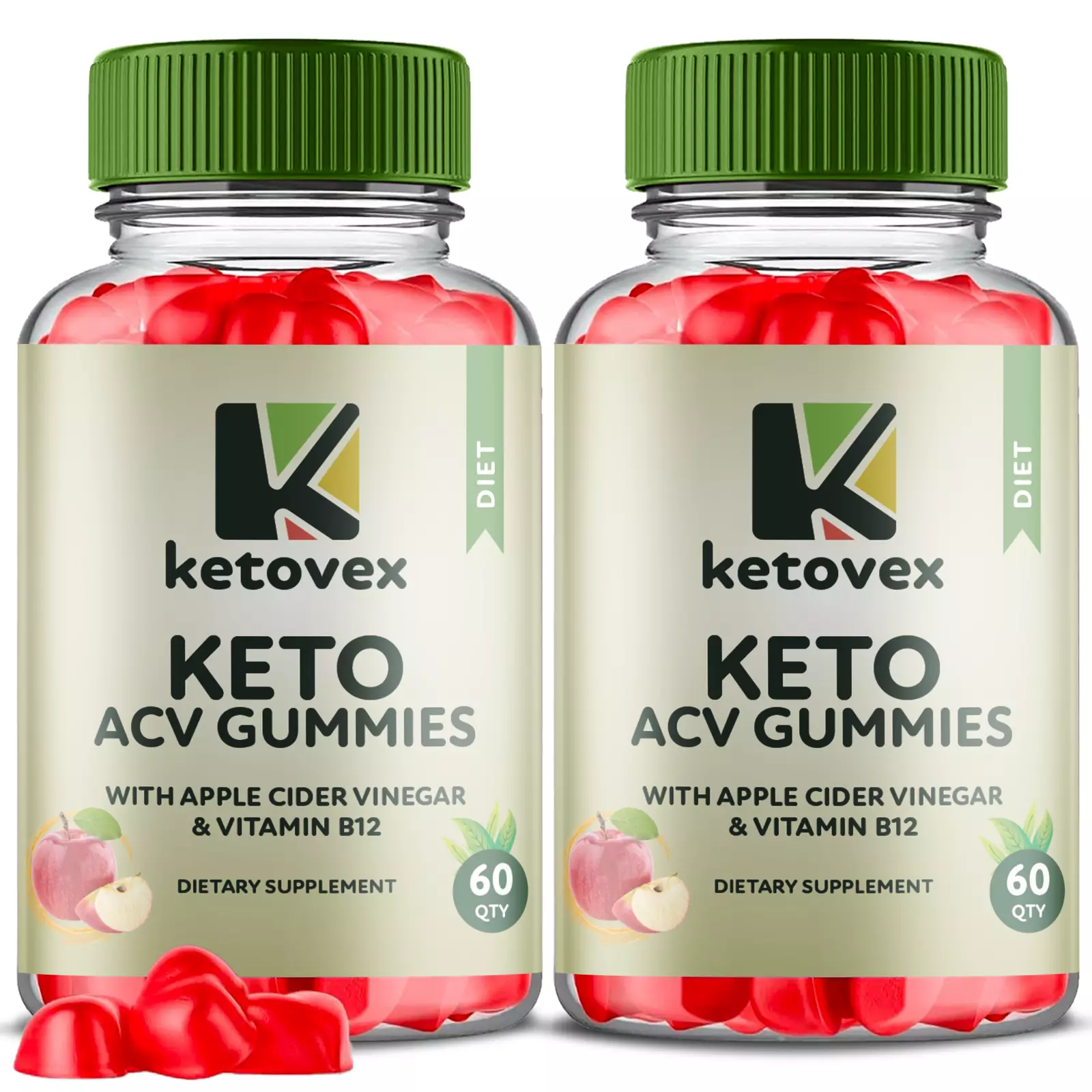 (2 Pack) Ketovex Keto ACV Gummies, Keto Vex ACV for Weight Loss (120 Gummies)