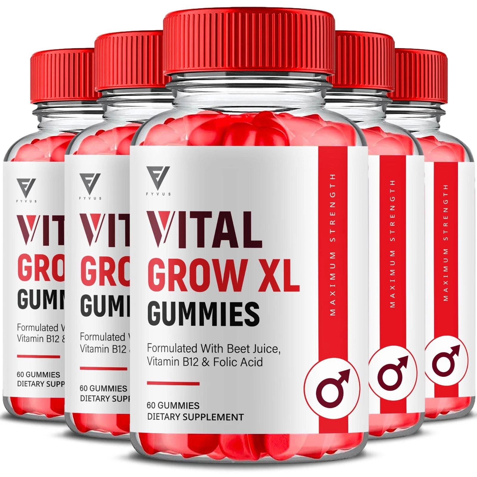 (5 Pack) Vital Grow XL Gummies VitalGrow XL Maximum Performance (300 Gummies)