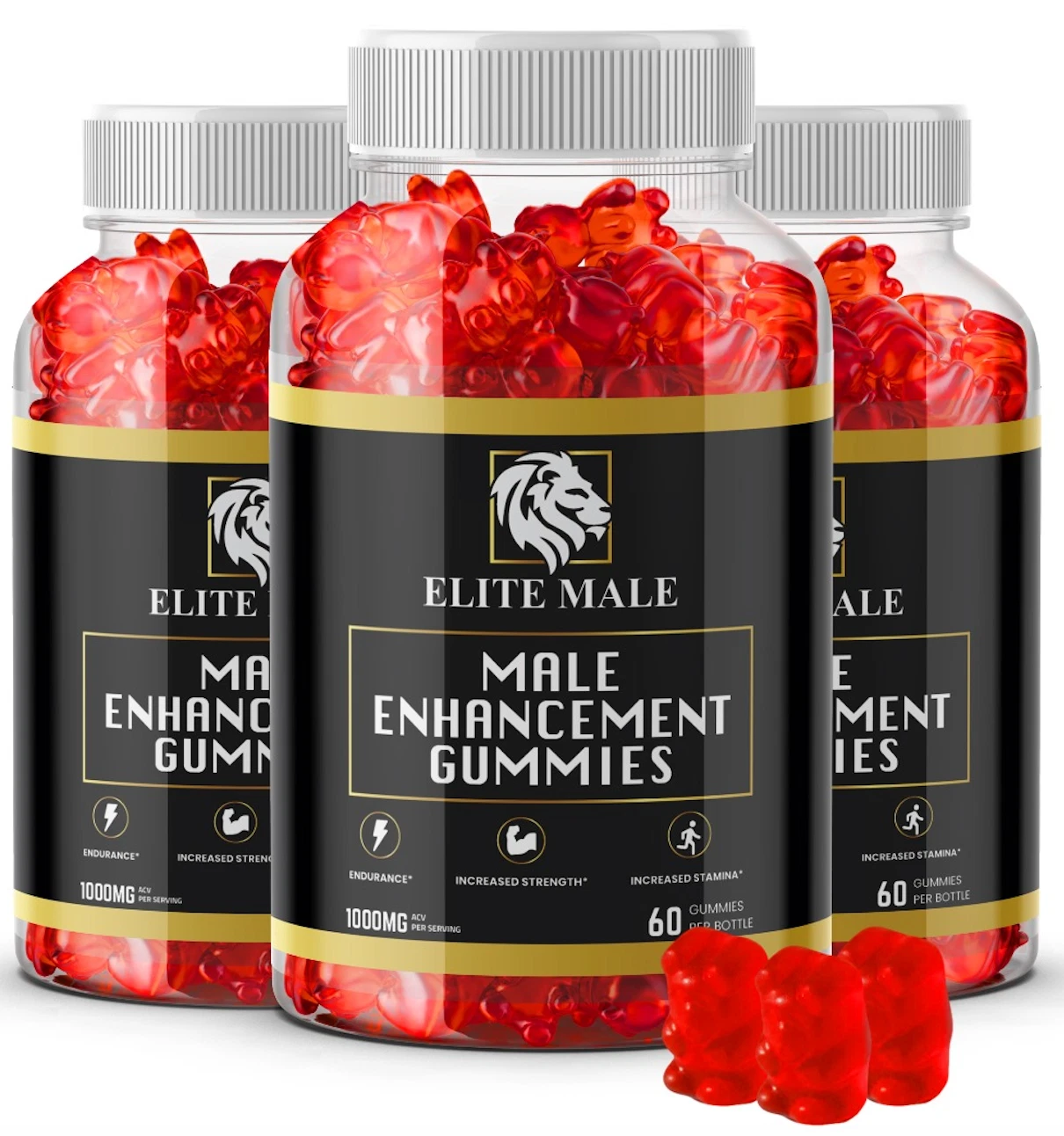 (3 Pack) Elite Male Gummies: Male Enhancement Support