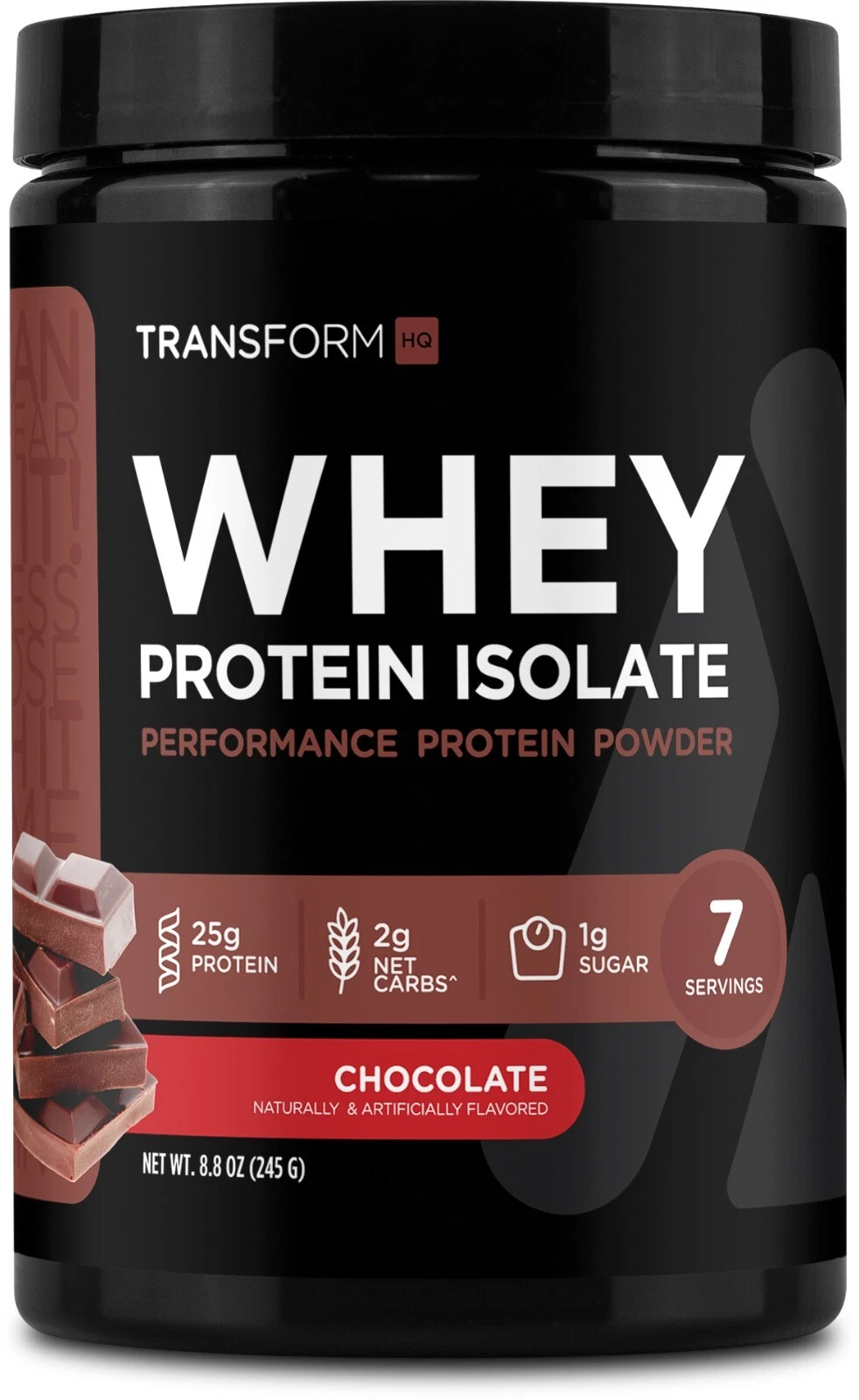 TransformHQ Whey Protein Isolate (WPI) Chocolate Flavored Powder - 7 Servings