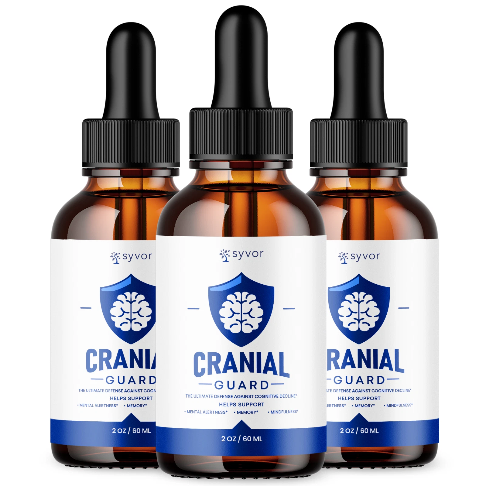 (3 Pack) Cranial Guard Advanced Supplement Drops Nootropic Brain Support 2ML