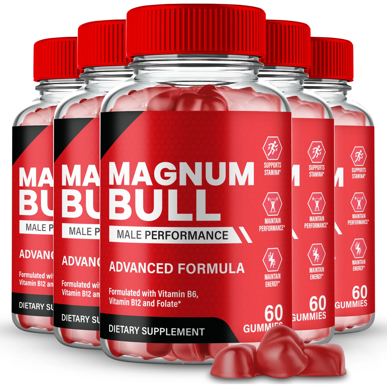 (5 Pack) Magnum Bull Men Gummies, MagnumBull Advanced Formula for Male Health