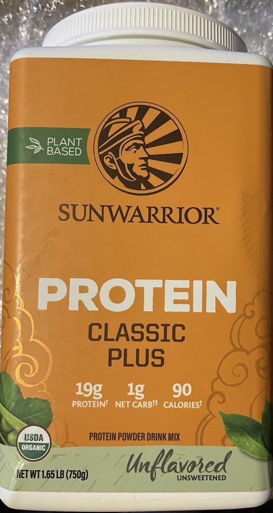 Sunwarrior, Protein Classic Plus, Plant Based, Unflavored , 1.65 lb, Exp 10/26