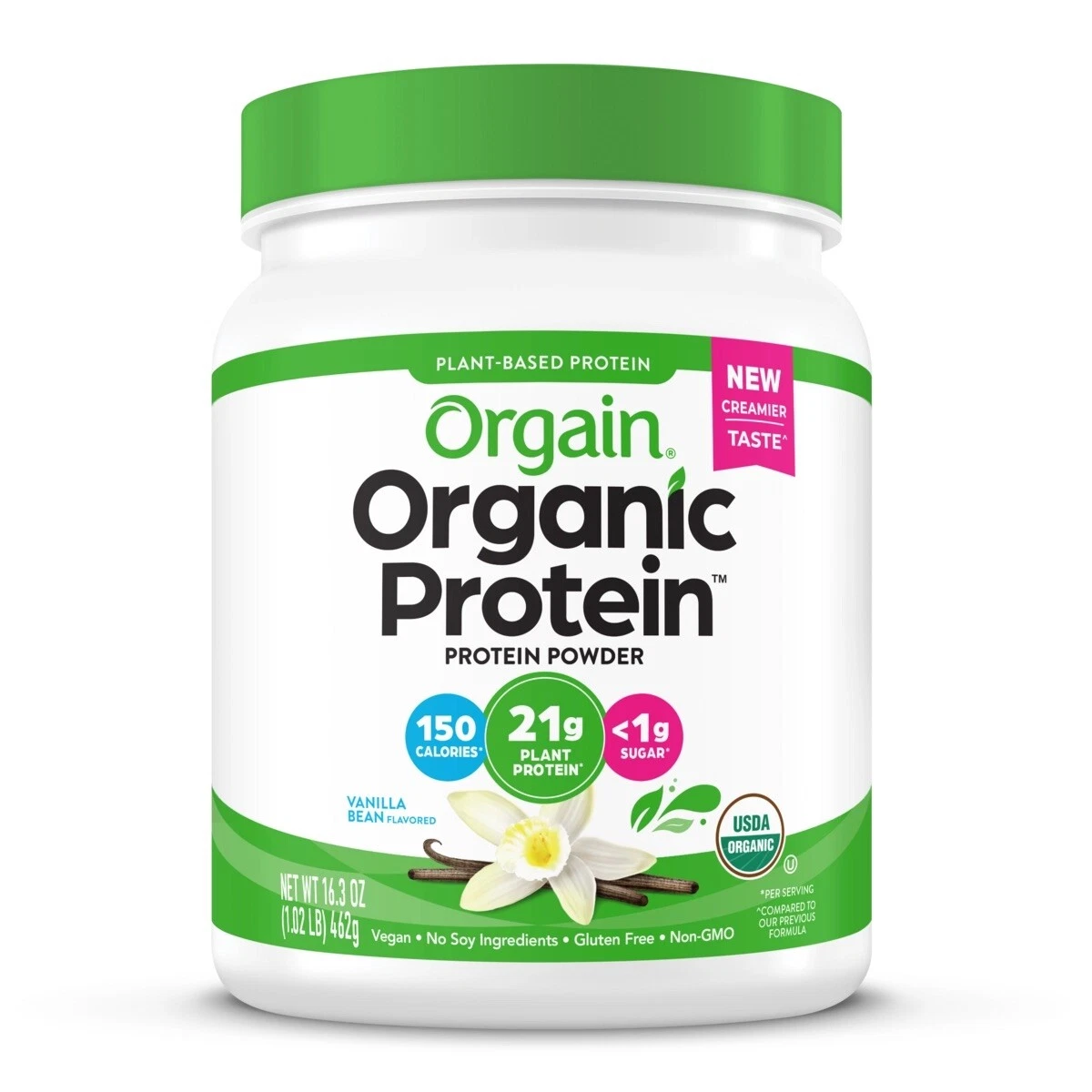 Orgain Organic Protein Powder Vanilla Flavor 1.02lb 16.3oz Exp 07/2026