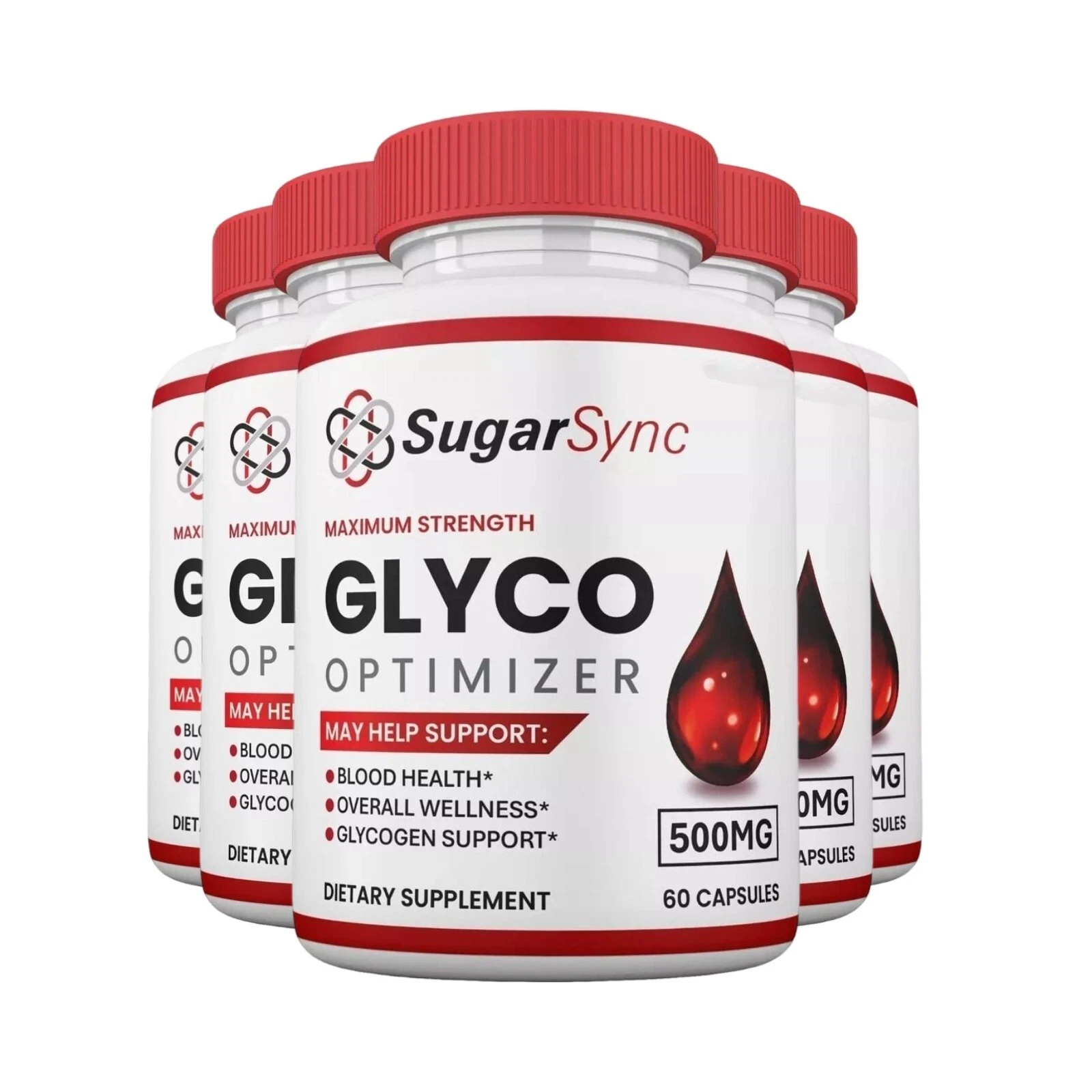 5-Pack Sugar Sync Glyco Optimizer, SugarSync for Glycogen Support - 300 Capsules