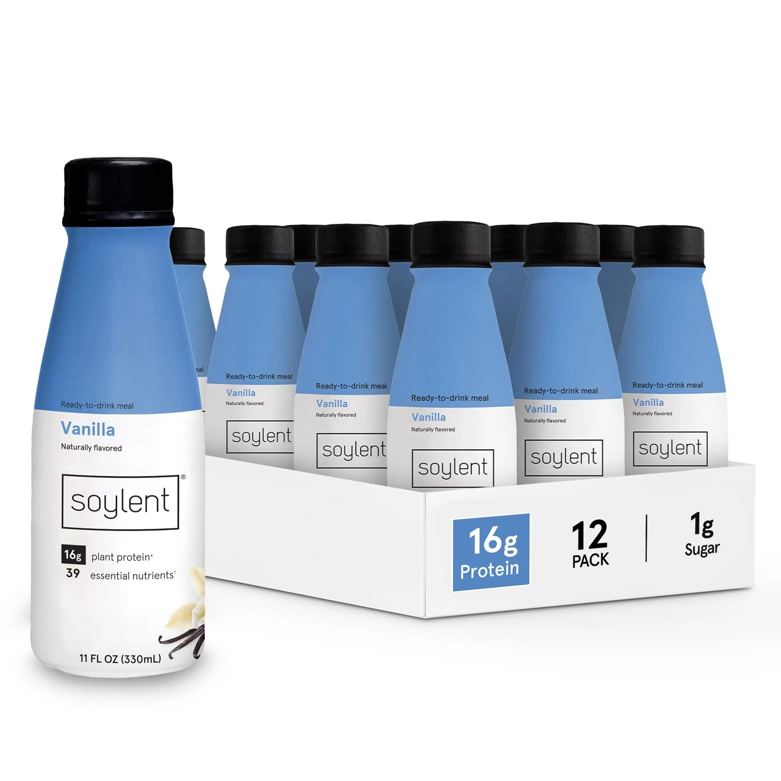 Soylent Vanilla Meal Replacement Shake Contains 16g Complete Vegan Protein Re...