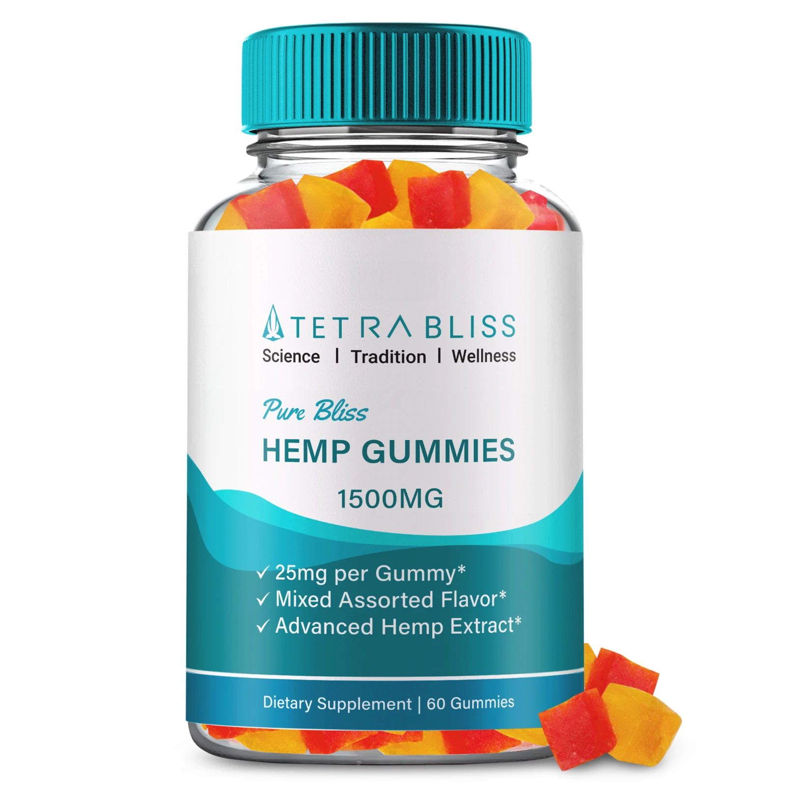 Tetra Bliss Gummies, TetraBliss Gummy for Overall Health & Wellness (60 Gummies)