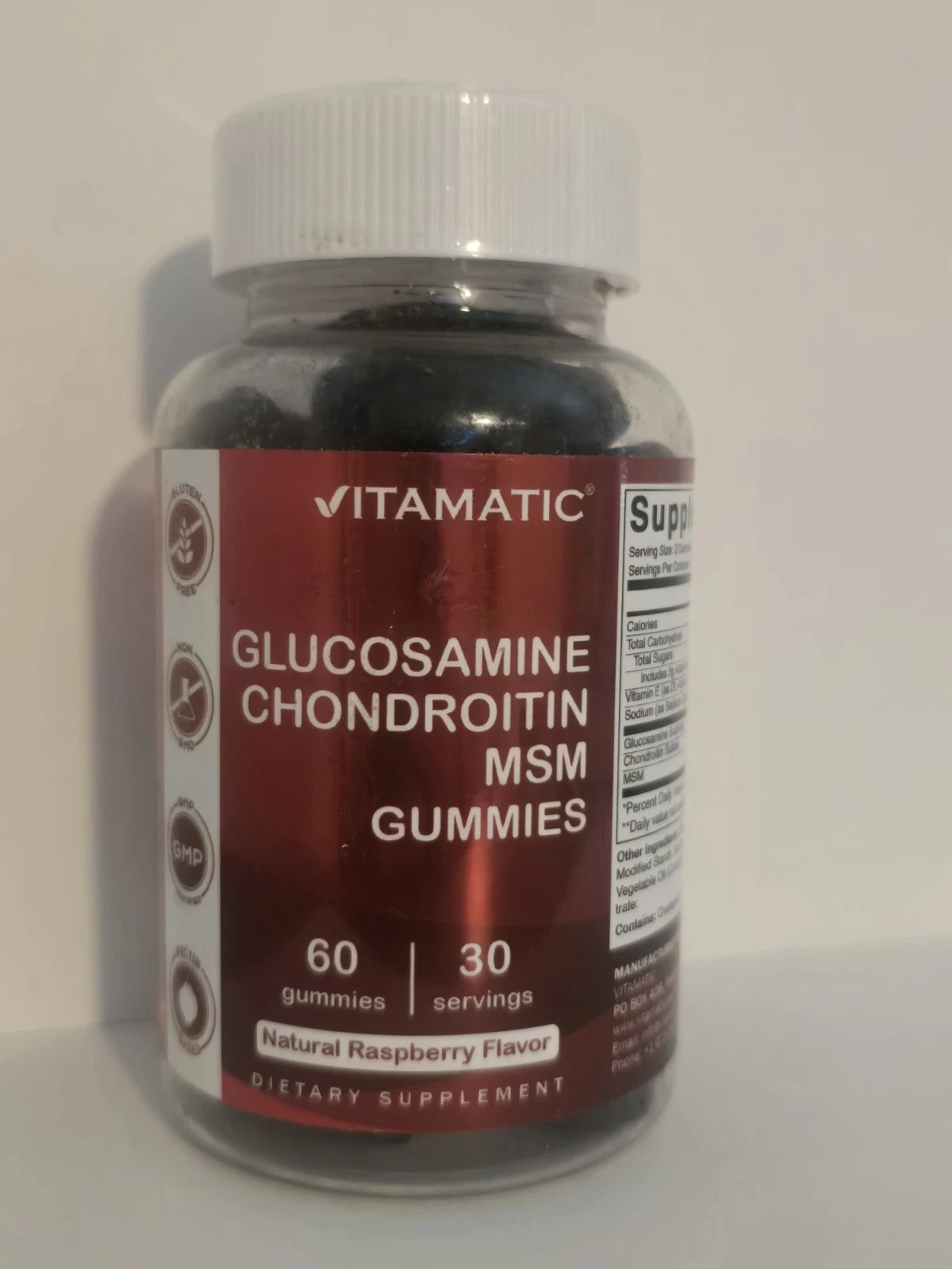 Glucosamine Chondroitin MSM Gummies Natural Raspberry 60 Gummies Sealed