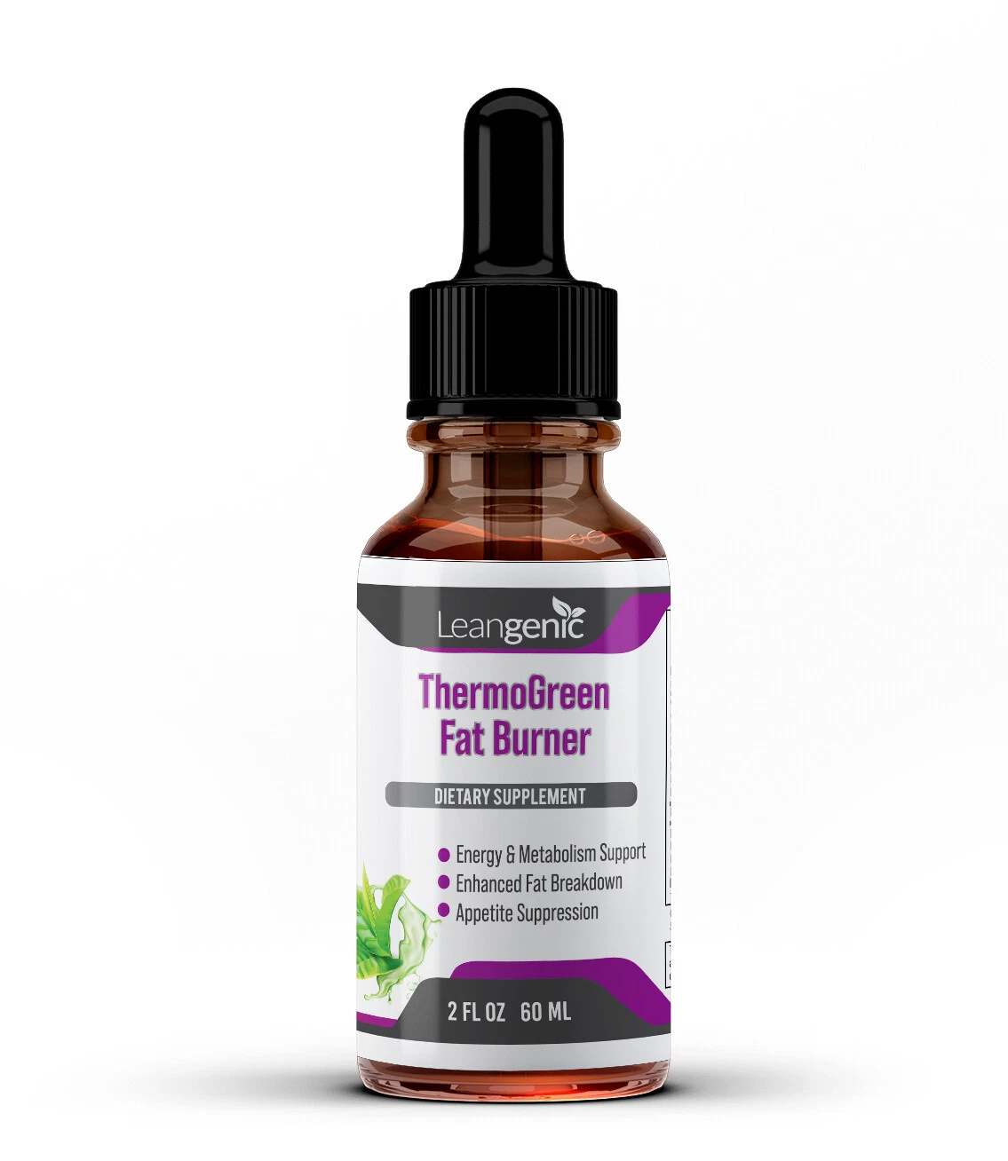 ThermoGreen Fat Burner, Berry-Flavored Liquid Weight Loss Supplement w/Green Tea
