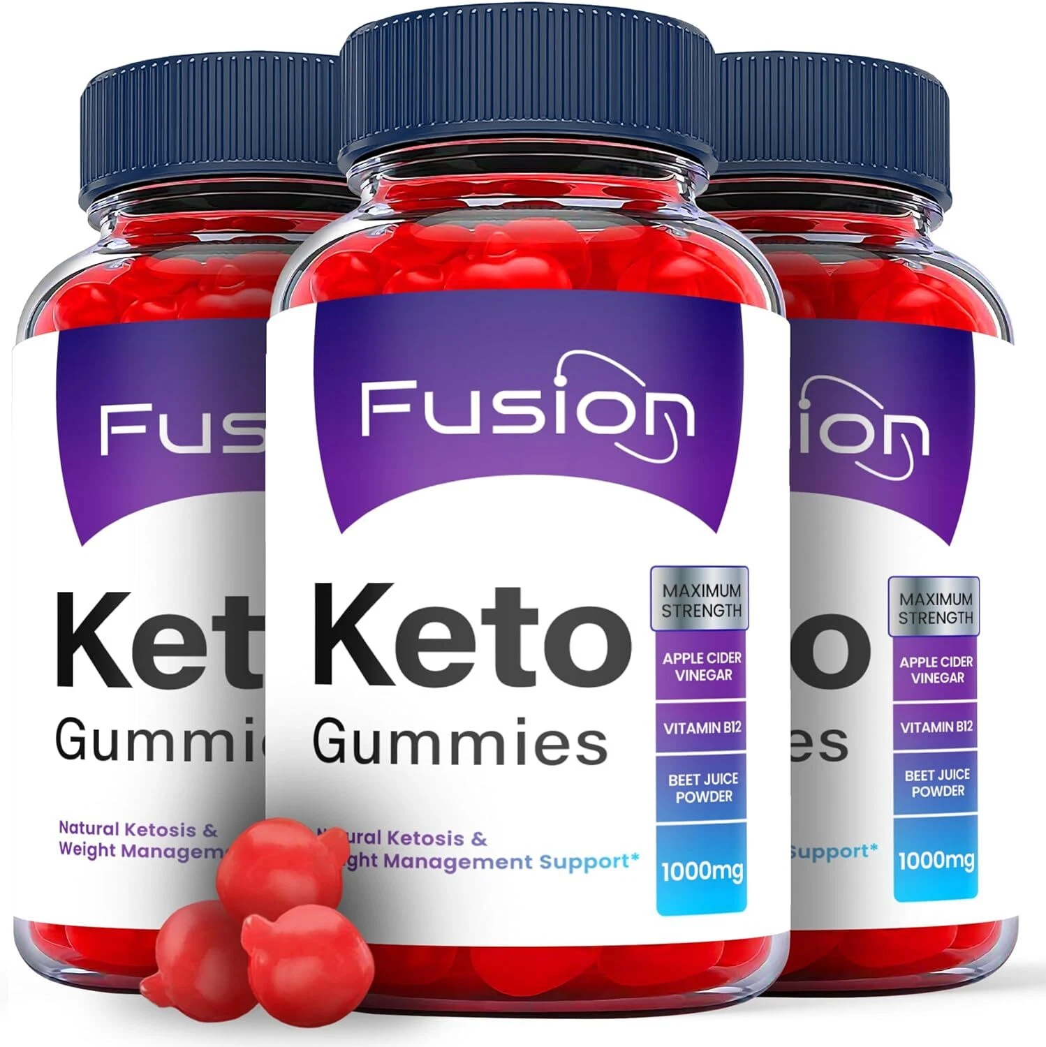 Keto Fusion Gummies - Fusion Keto ACV Gummys For Weight Loss OFFICIAL - 3 Pack