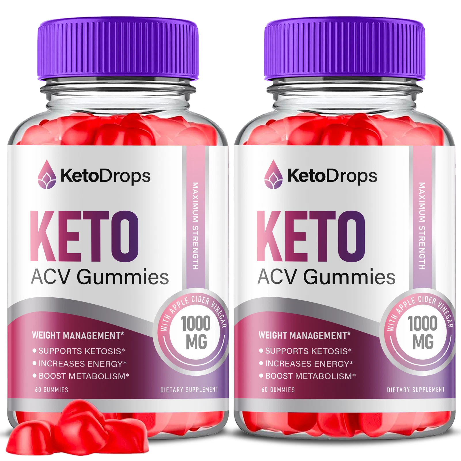 (2 Pack) Keto Drops, Keto Drops ACV Gummies Weight Loss, Burn Fat (120 Gummies)