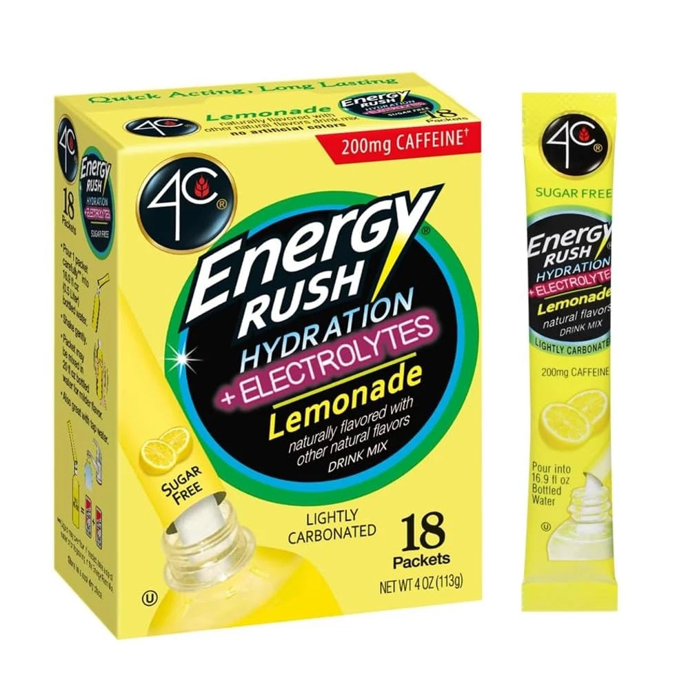 4C Energy Rush PSD with Electrolytes Lemonade 18 Ct