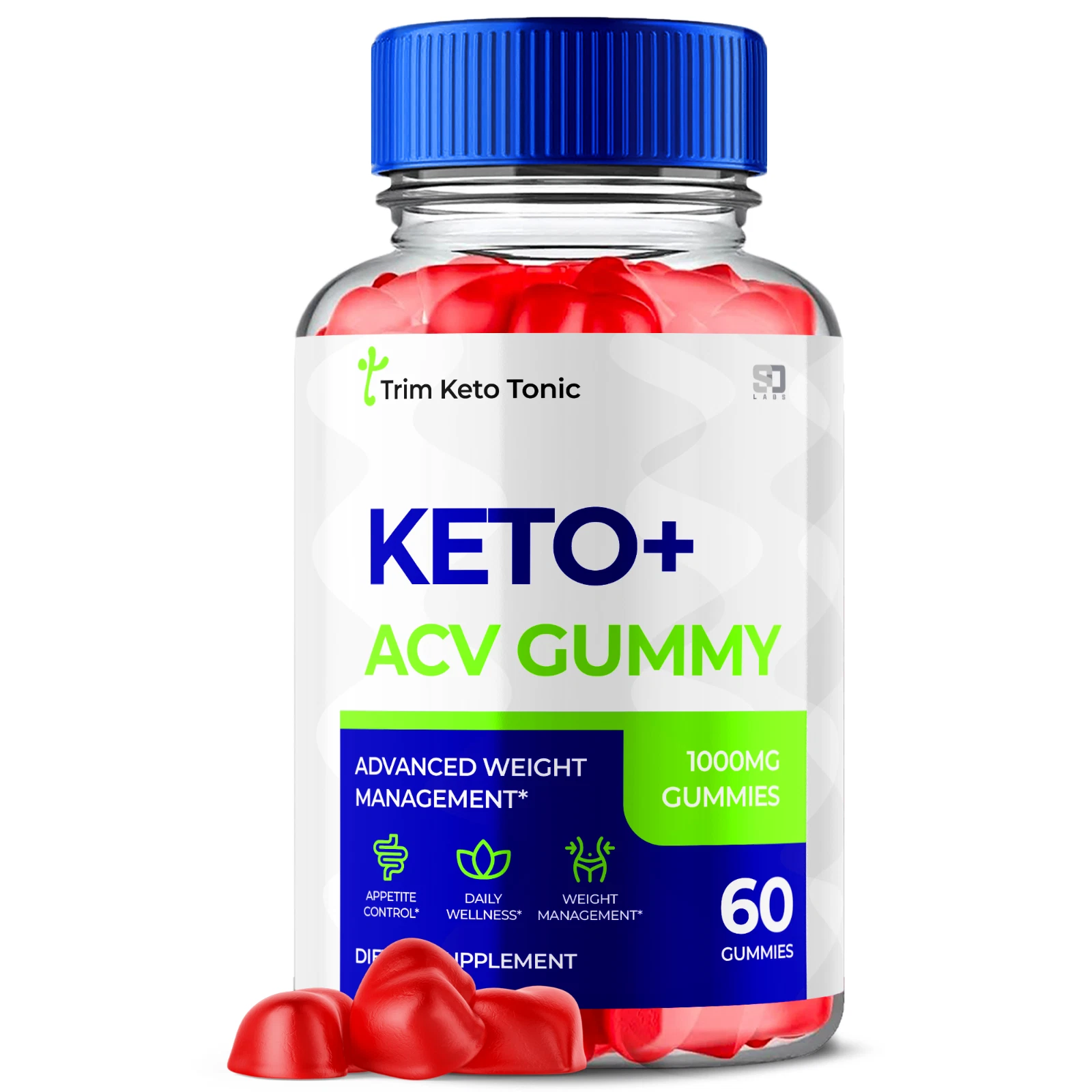 Trim Keto Tonic Gummy, Trim Keto Tonic Keto ACV Weight Loss Gummies (60 Gummies)
