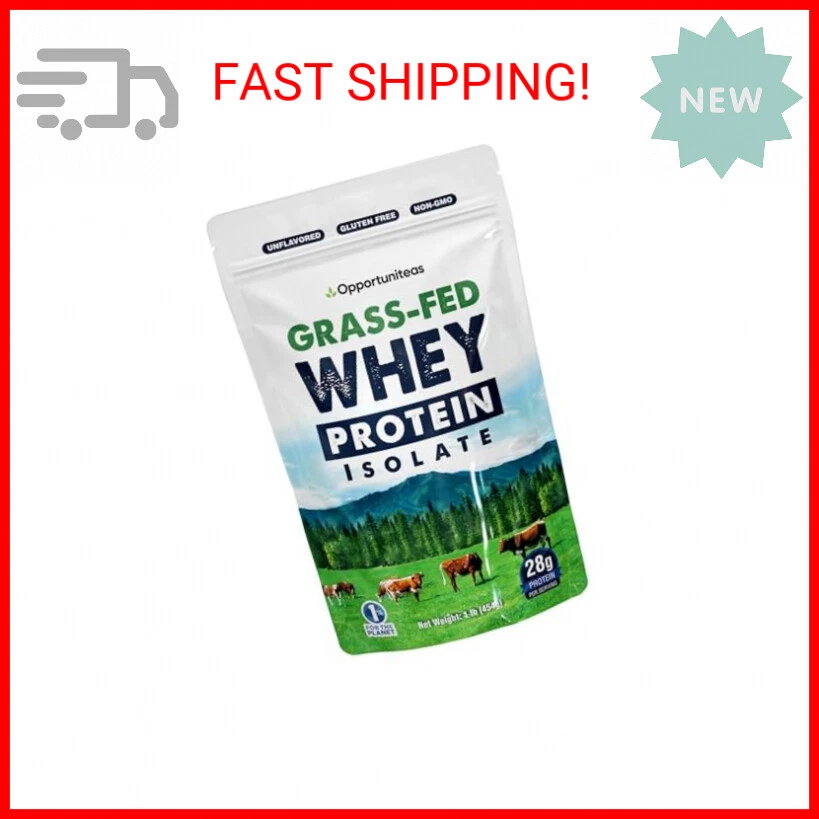 Opportuniteas Grass Fed Whey Isolate Protein Powder - Unflavored 28g Protein Pow