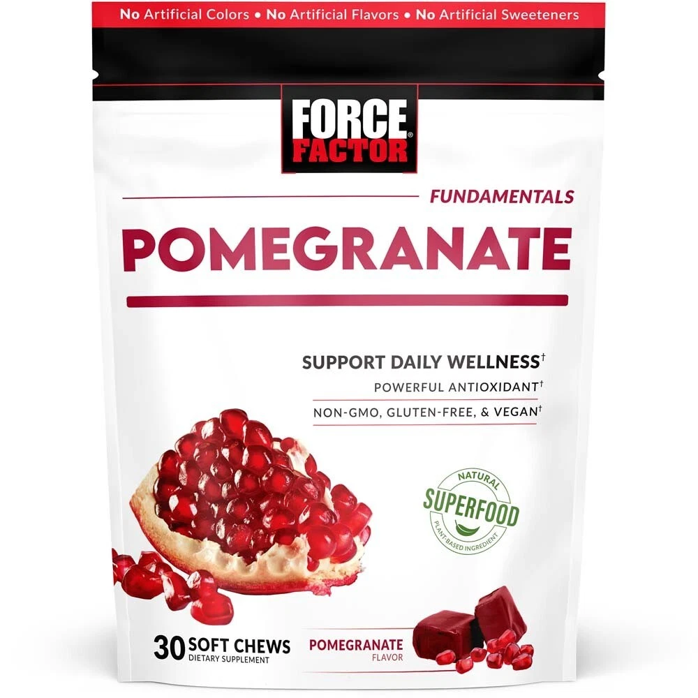 Force Factor Pomegranate Juice Antioxidant Soft Chews, NON-GMO & Gluten-Free
