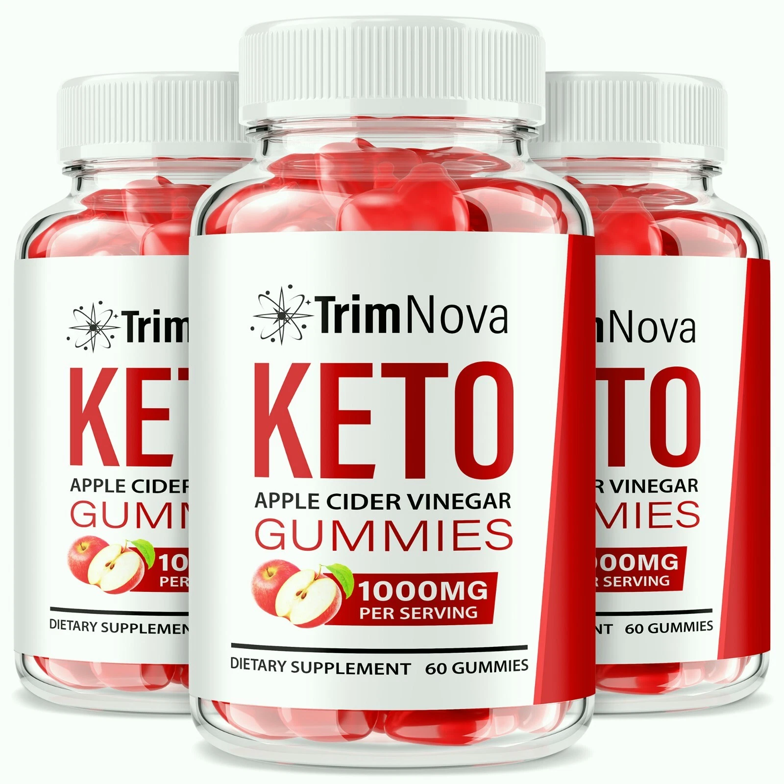 (3pk) TrimNova Keto ACV Gummies, Trim Nova Keto+ACV for Advanced Weight Loss