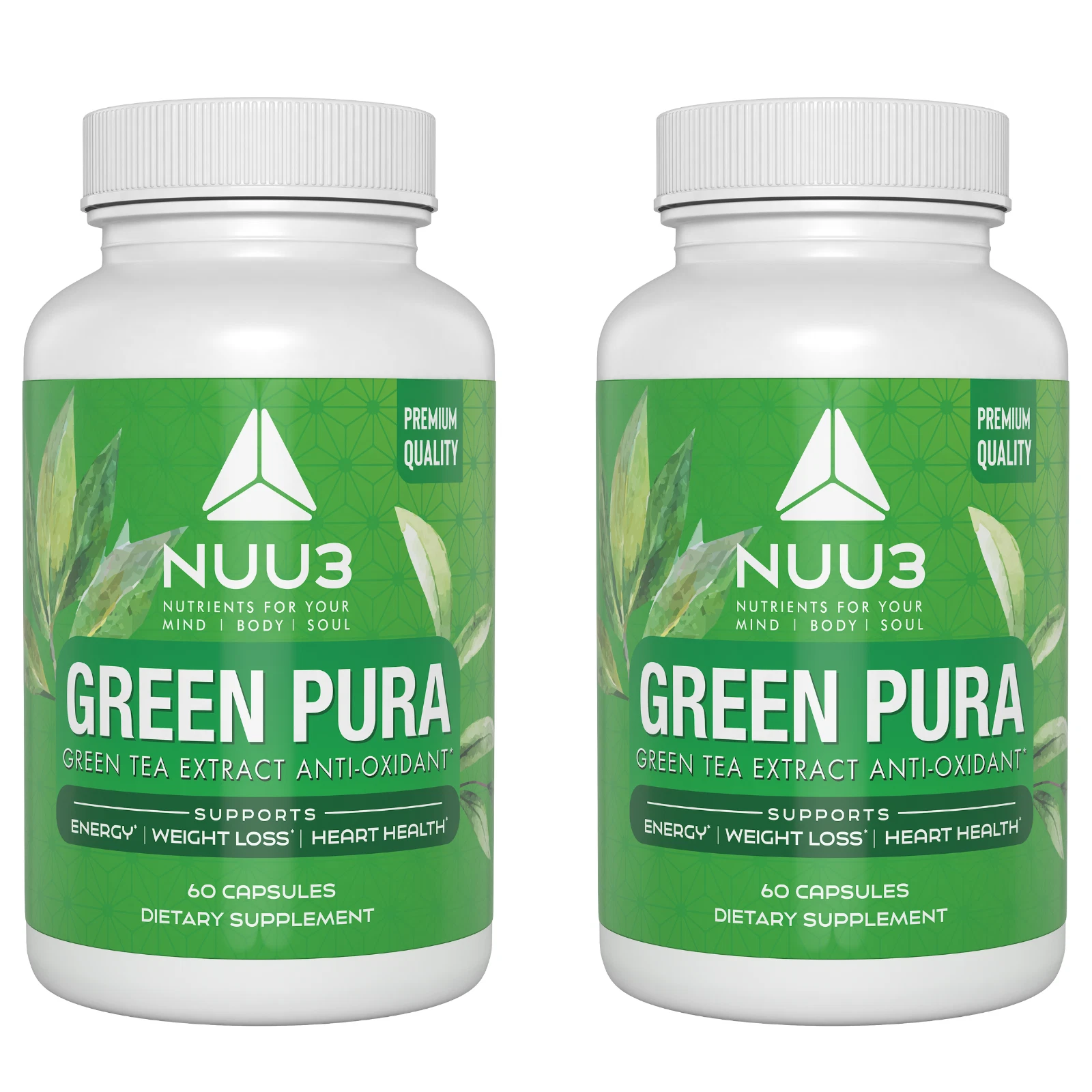 Green Pura 2-Pack: Green Tea Extract | 300mg | Antioxidant & Metabolic Boost