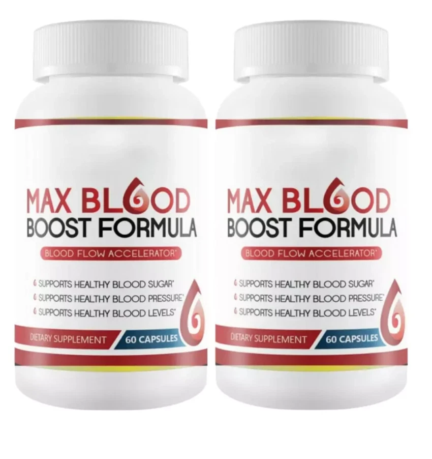 Max Blood Boost Formula Blood Flow Accelerator Supplement (120 Capsules) 2-Pack
