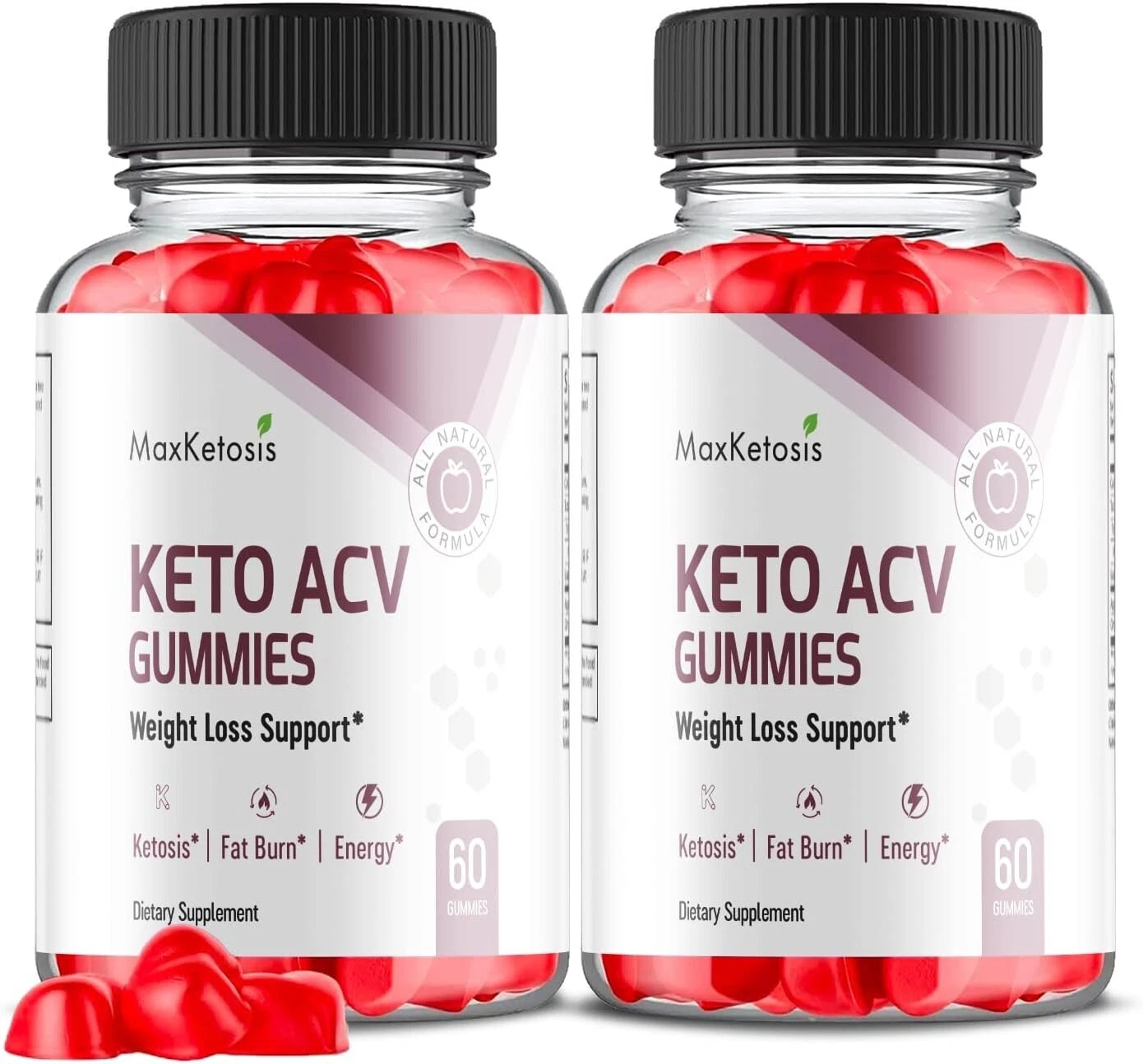 2 Pack - Max Ketosis ACV Keto Gummies - Vegan, Weight Loss Supplement - 120 Gums