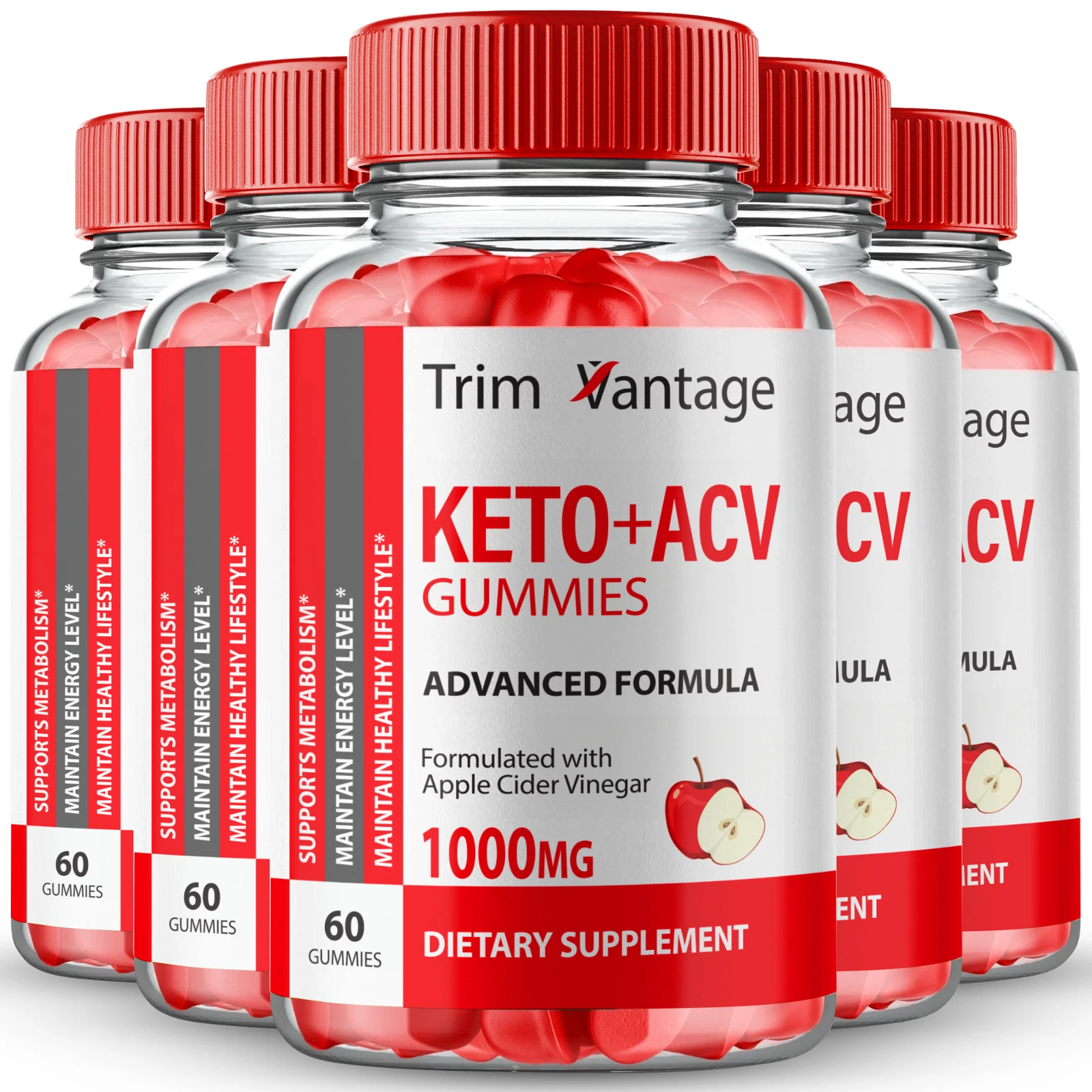 Trim Vantage Keto ACV Gummies, TrimVantage ACV Max Strength Supplement (5 Pack)