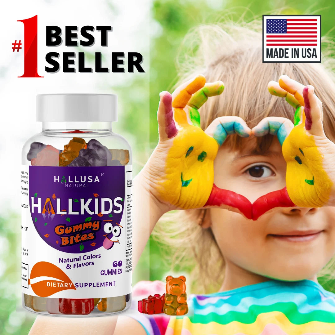 HALLKIDS Multivitamin - IFocus & Attention - Children's Health - 60 Gummies