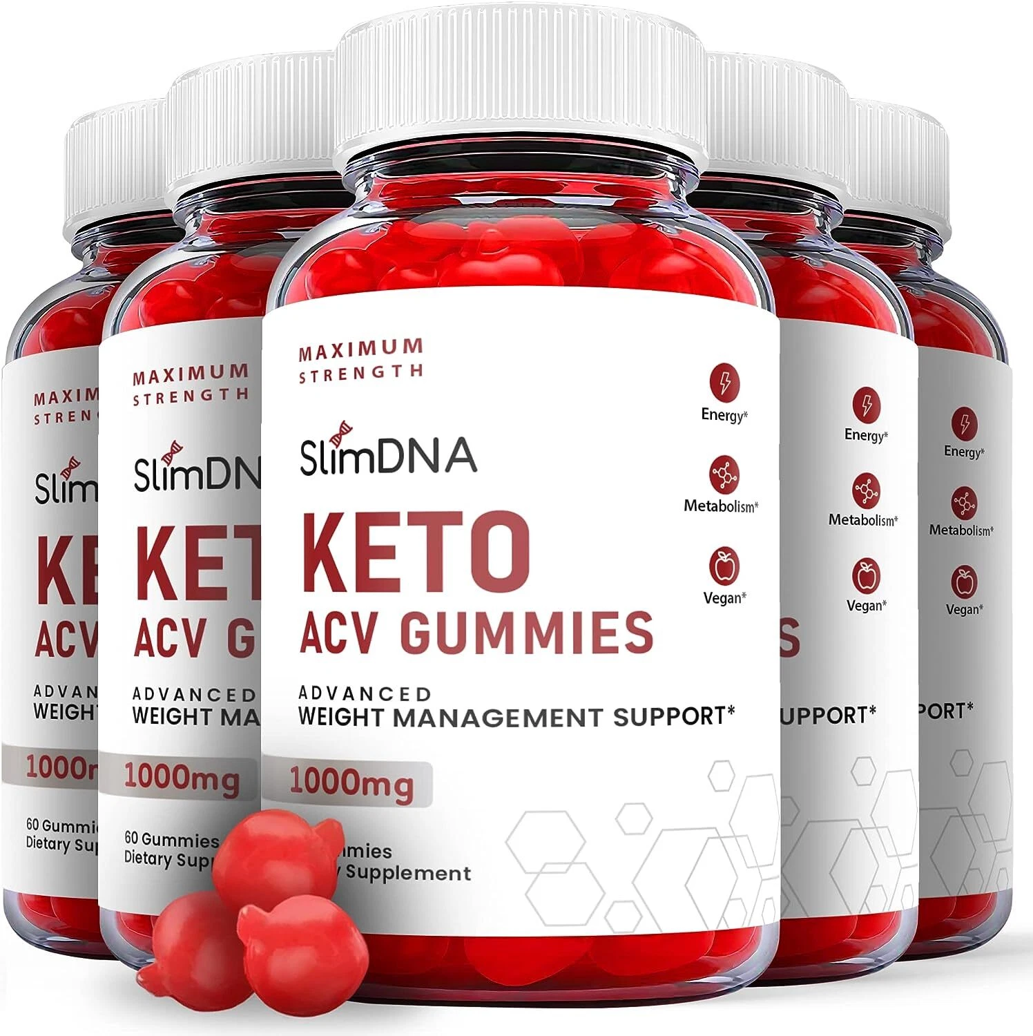 Slim DNA Keto Gummies - Slim DNA ACV Keto Gummys Weight Loss ORIGINAL - 5 Pack