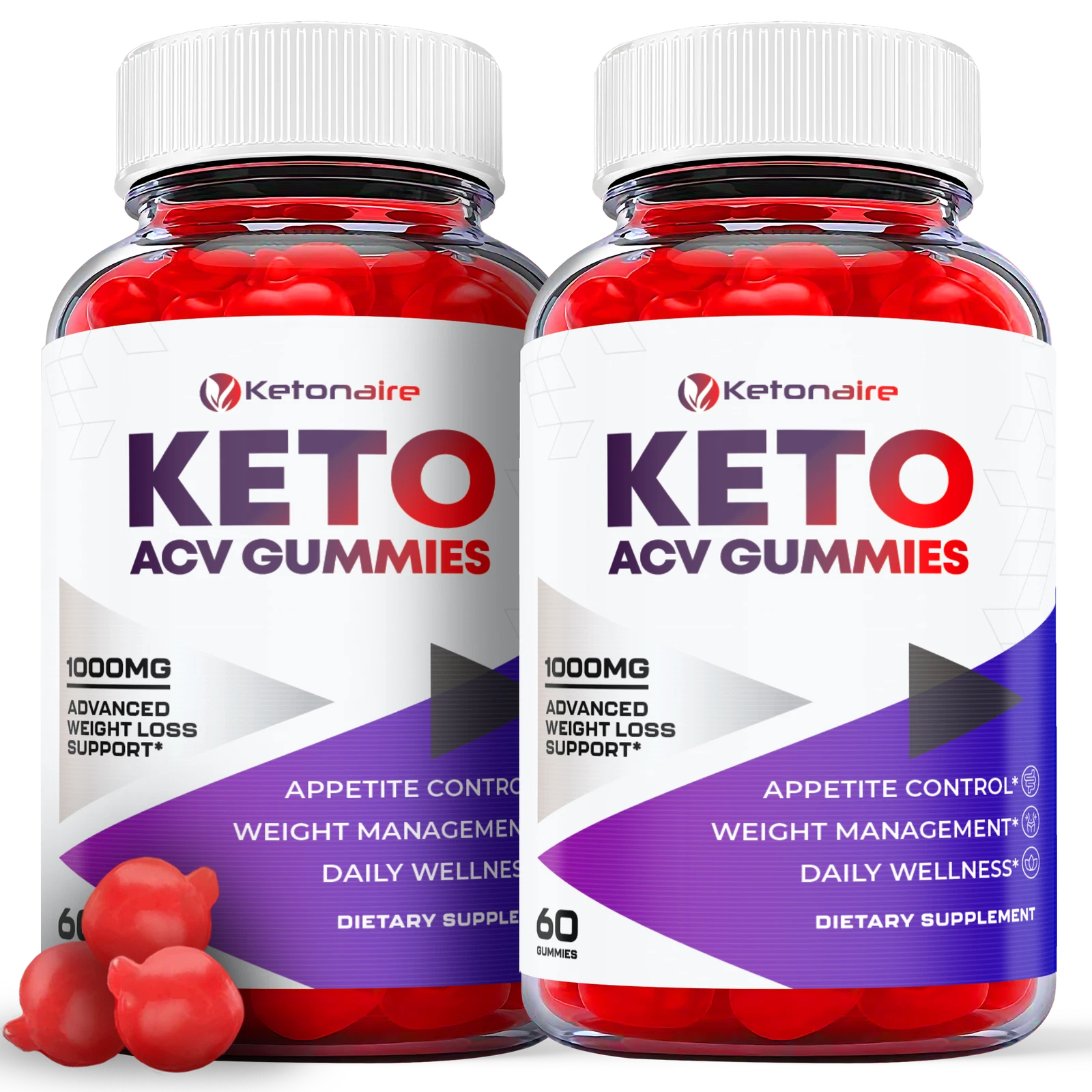 (2 Pack) Ketonaire Gummies - Ketonaire ACV Keto Gummies Weight Loss-120 Gummies