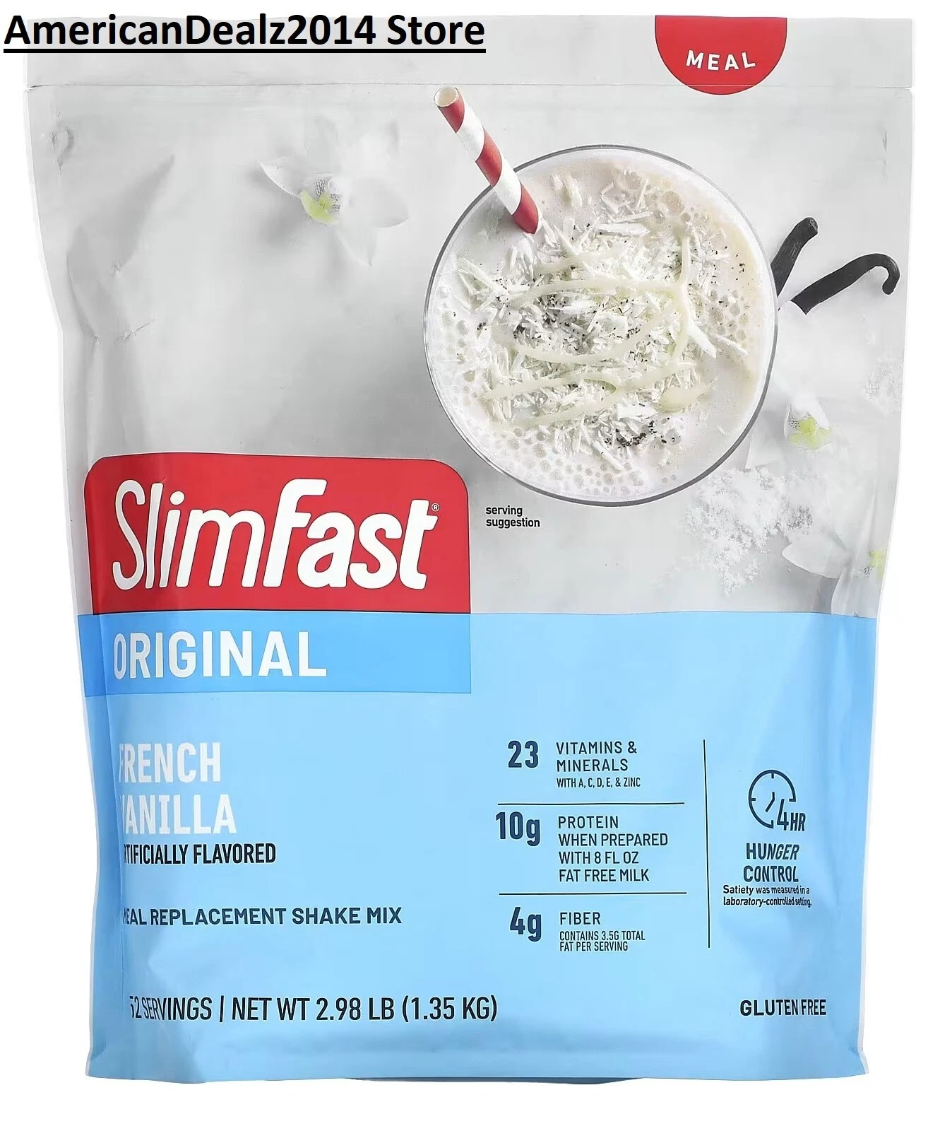 SlimFast Original, Meal Replacement Shake Mix, French Vanilla, 2.98 lb (1.35 kg)