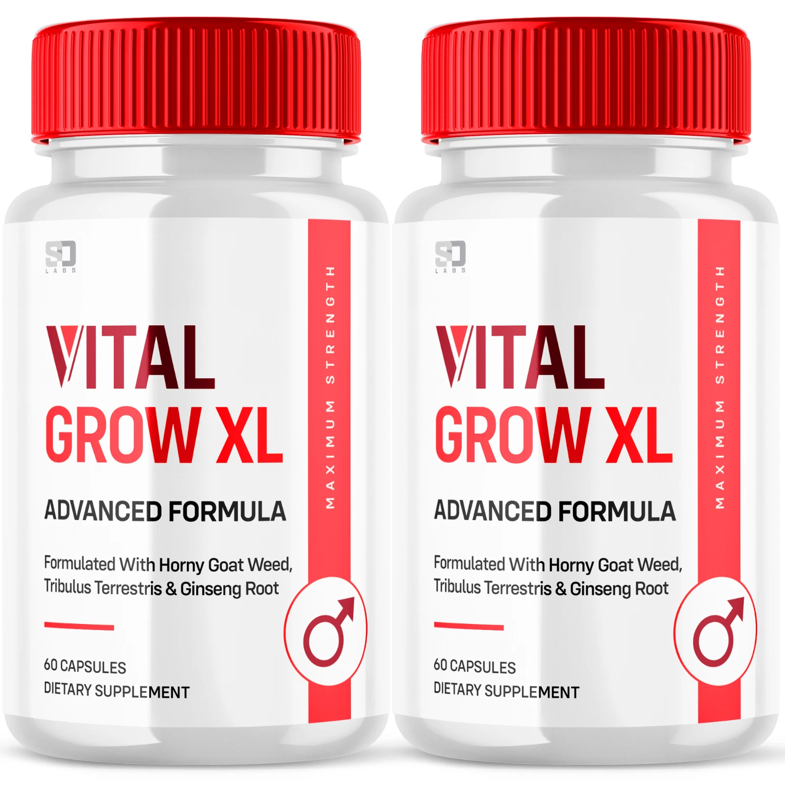 (2 Pack) Vital Grow XL Male Pills - Maximize Energy, Vitality & Stamina 120ct