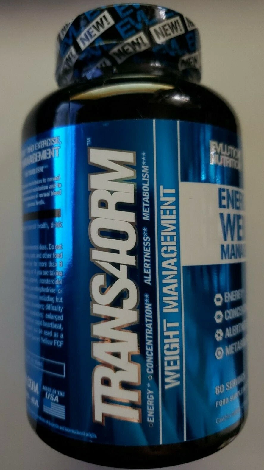 Evlution Nutrition Trans4orm Thermogenic Energizing Fat Burner Supplement - 60 Servings