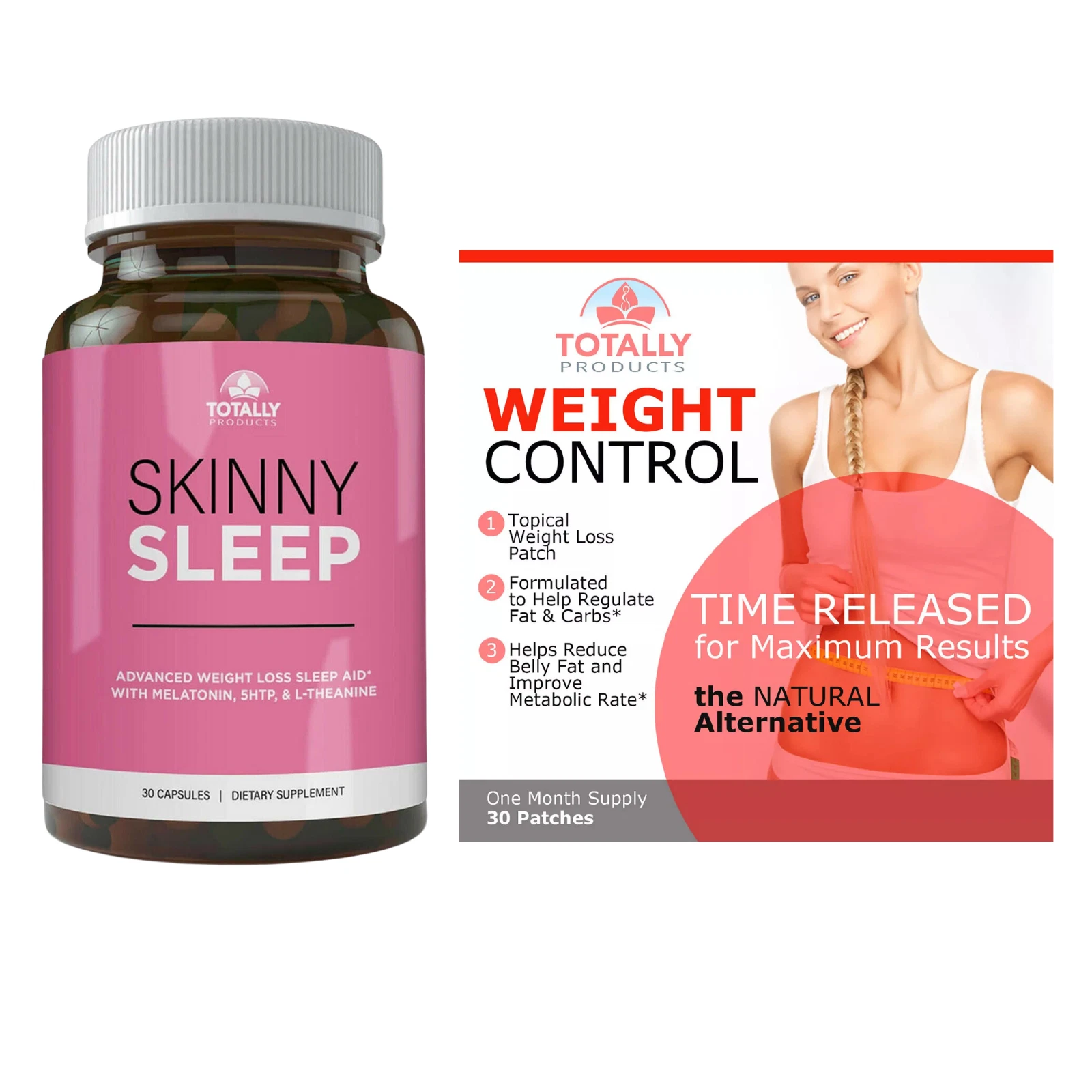 Skinny Sleep Aid Magnesium Supplements & Topical Fat Burner Weight Loss Patch