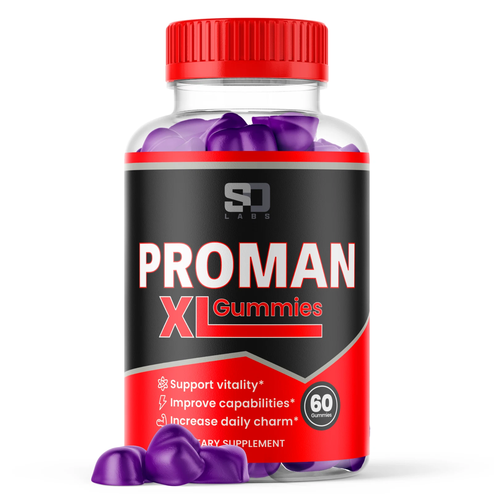 (1 Pack) ProMan XL Gummies For Men, Advanced Performance Supplement 60 Gummies