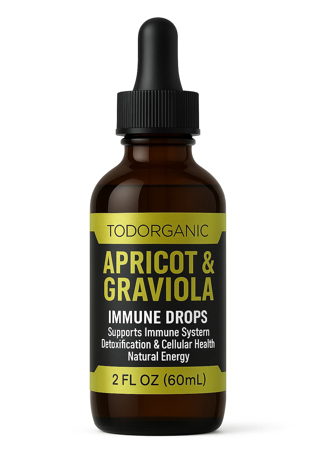 TODORGANIC Apricot & Graviola Immune Support Drops – Herbal Liquid Supplement –