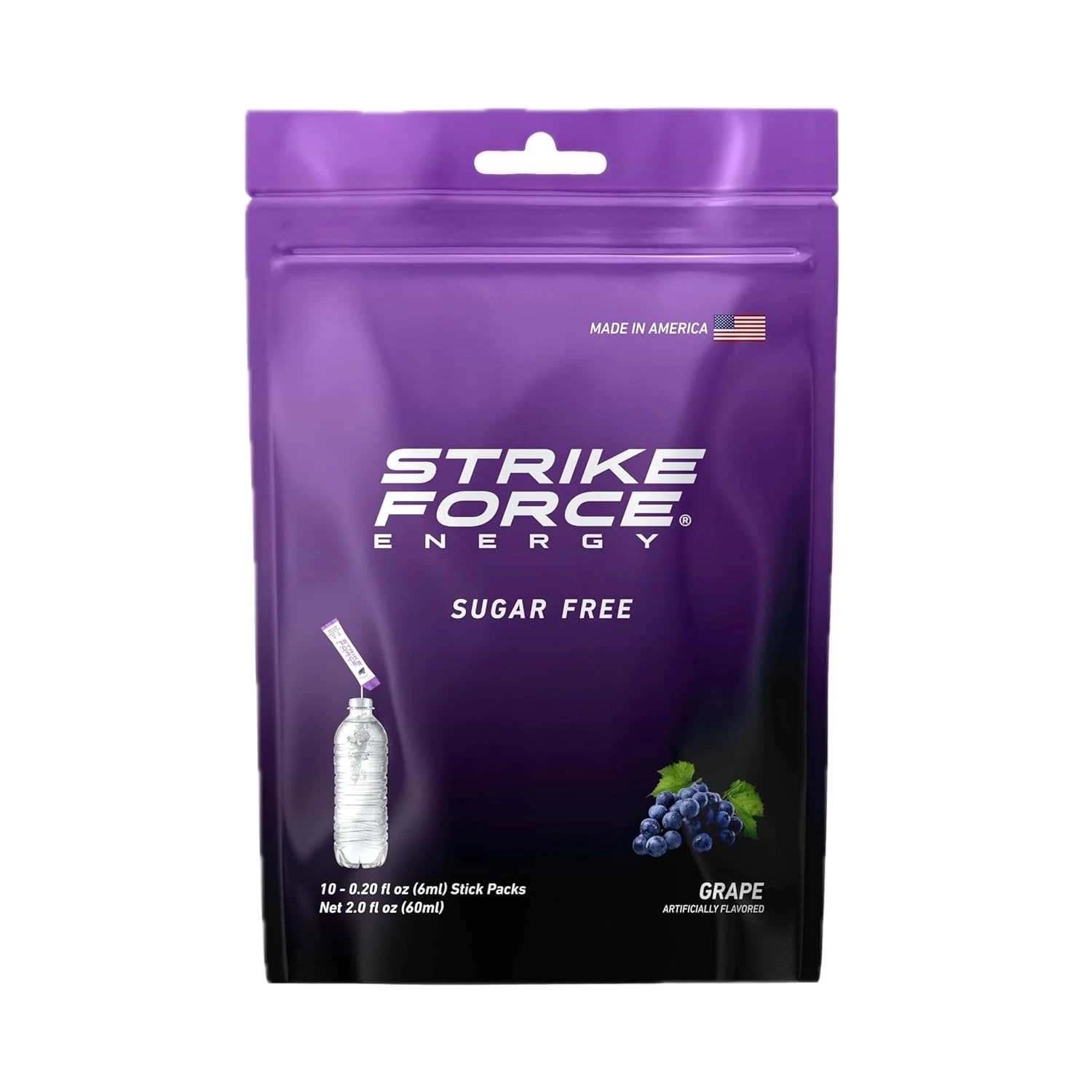 Strike Force Energy Drink Mix - Grape Flavor - Natural 10 Count (Pack of 1)