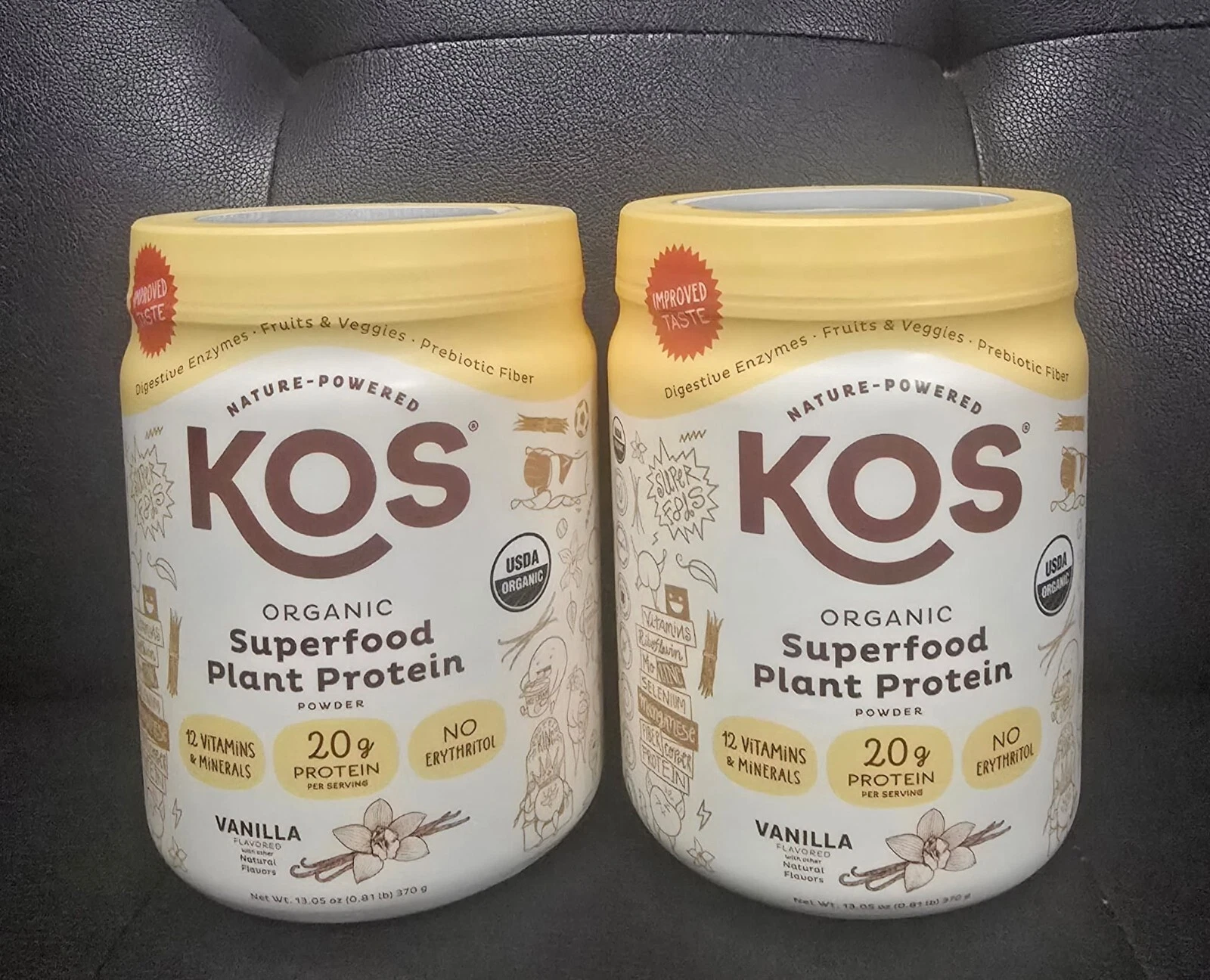 2x KOS Organic Plant Protein Vanilla | Superfood Powder | Exp 10/2025 | 10% Off